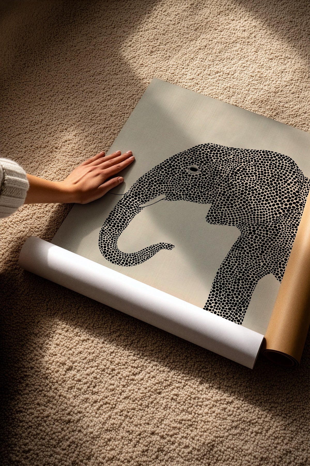 Geometrik Fil Deseni Çerçevesiz Poster