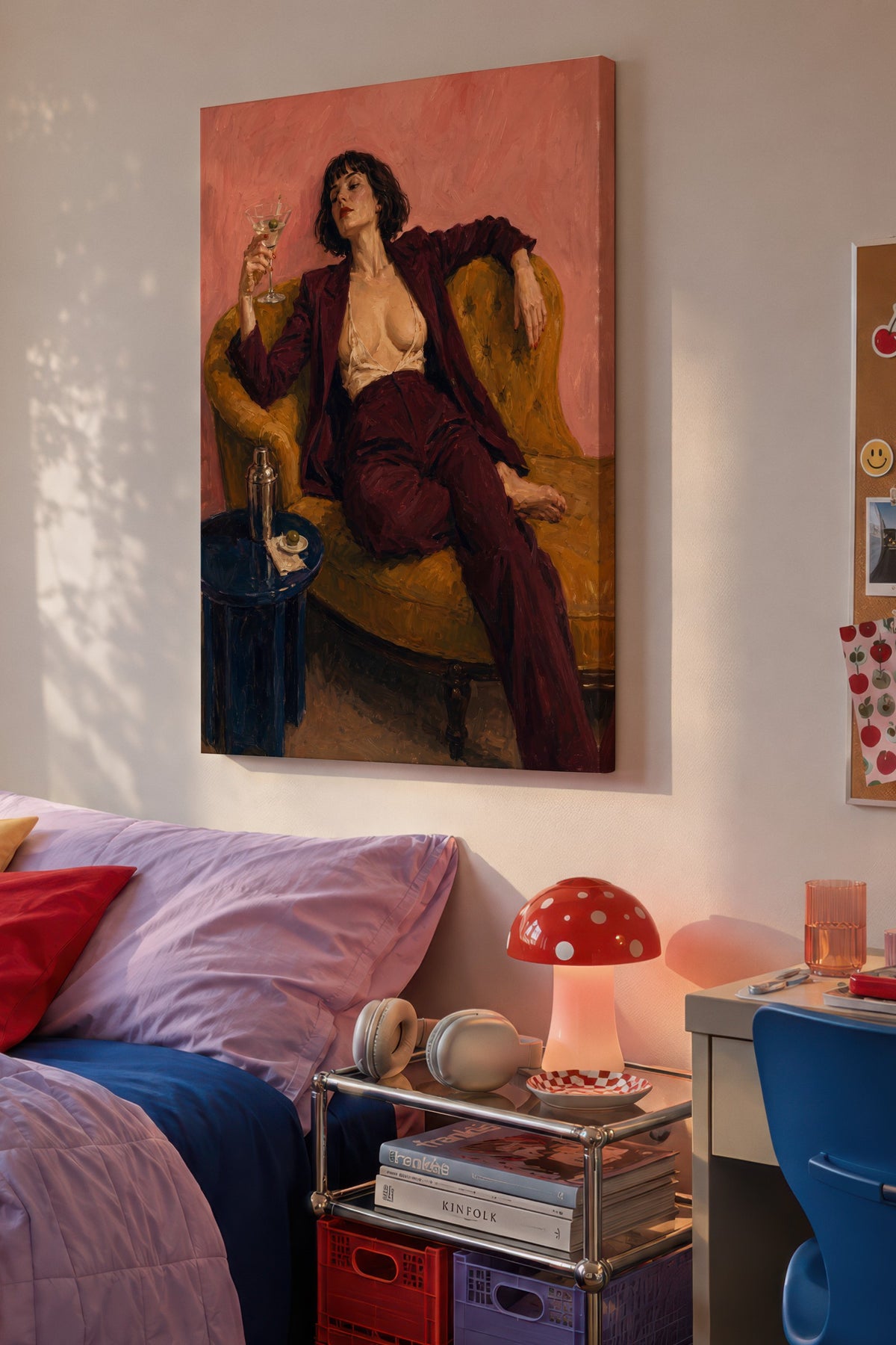 Dinlenen Kadın Figürü Kanvas Tablo
