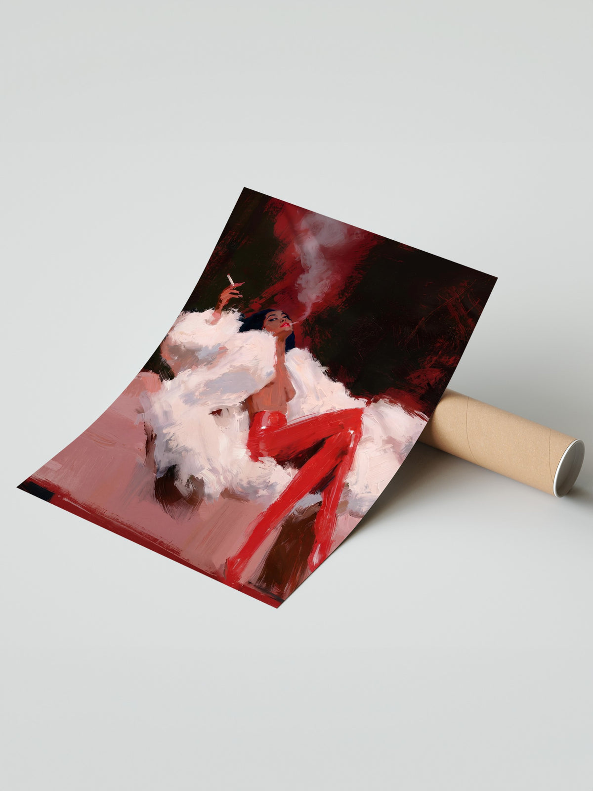 Dumanlı Kadın Figürü Çerçevesiz Poster