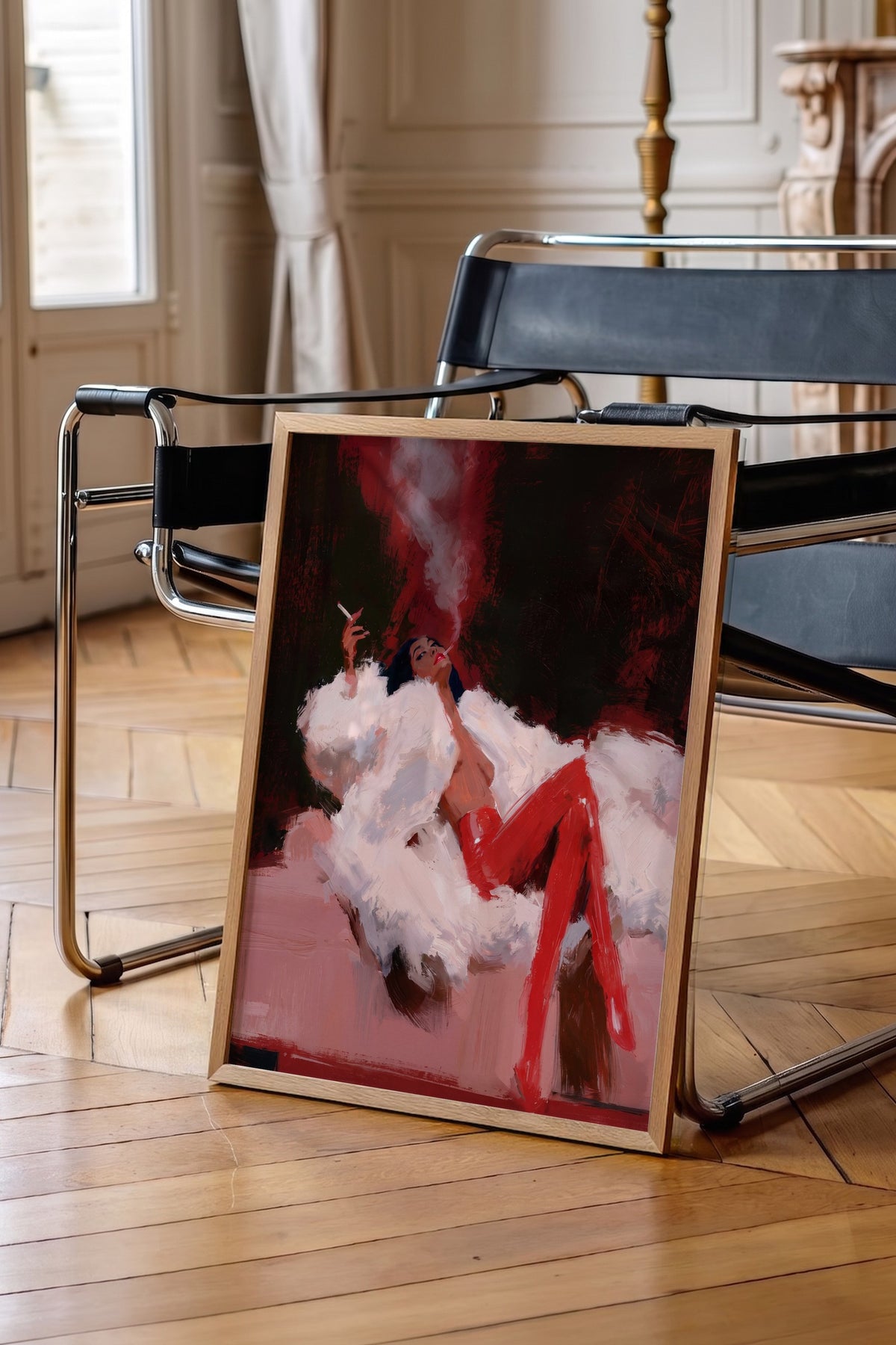 Dumanlı Kadın Figürü Poster – Ahşap Çerçeveli Tablo