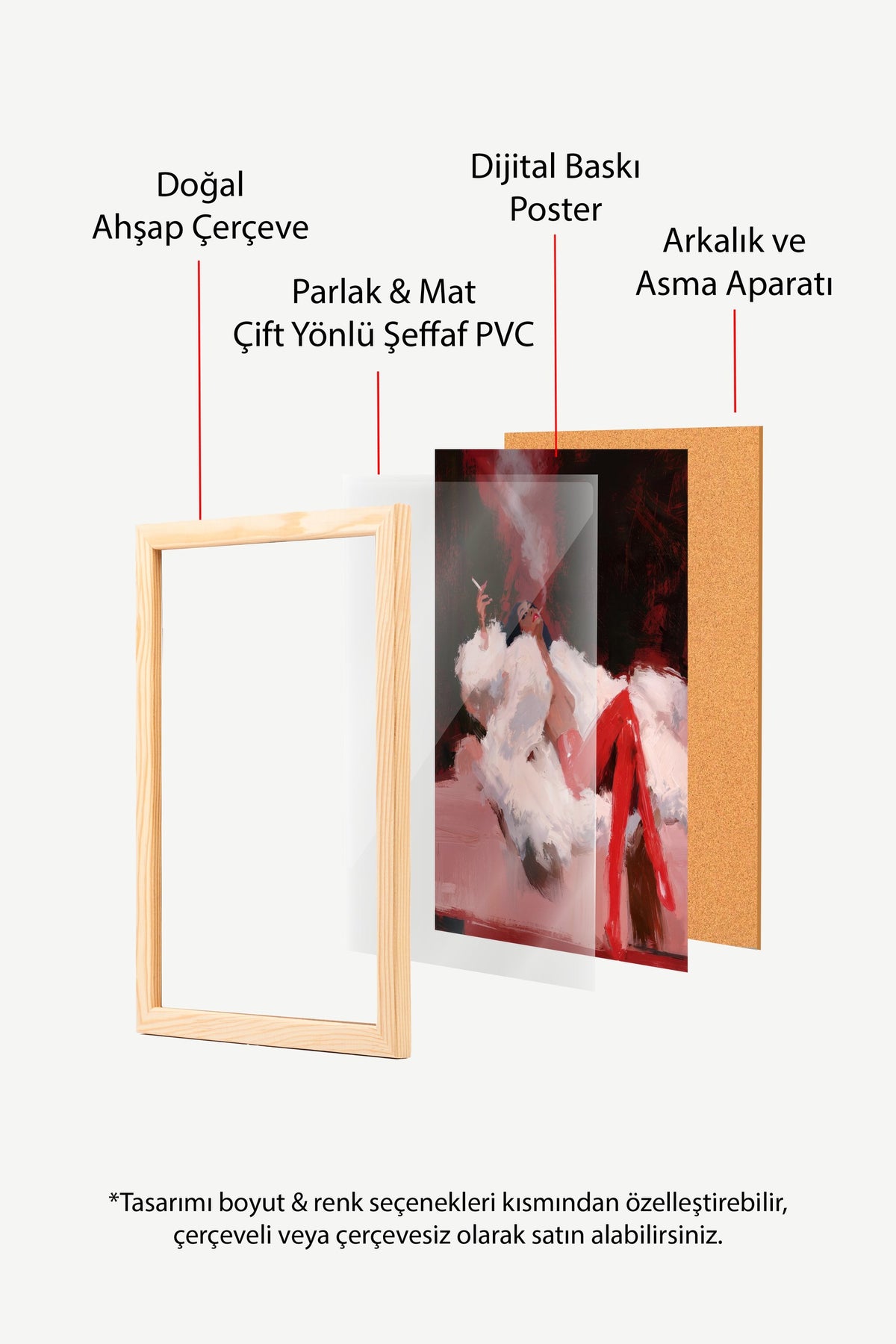Dumanlı Kadın Figürü Poster – Ahşap Çerçeveli Tablo