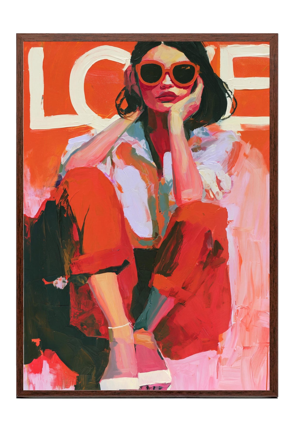 Love Poster – Kahverengi Çerçeveli Tablo