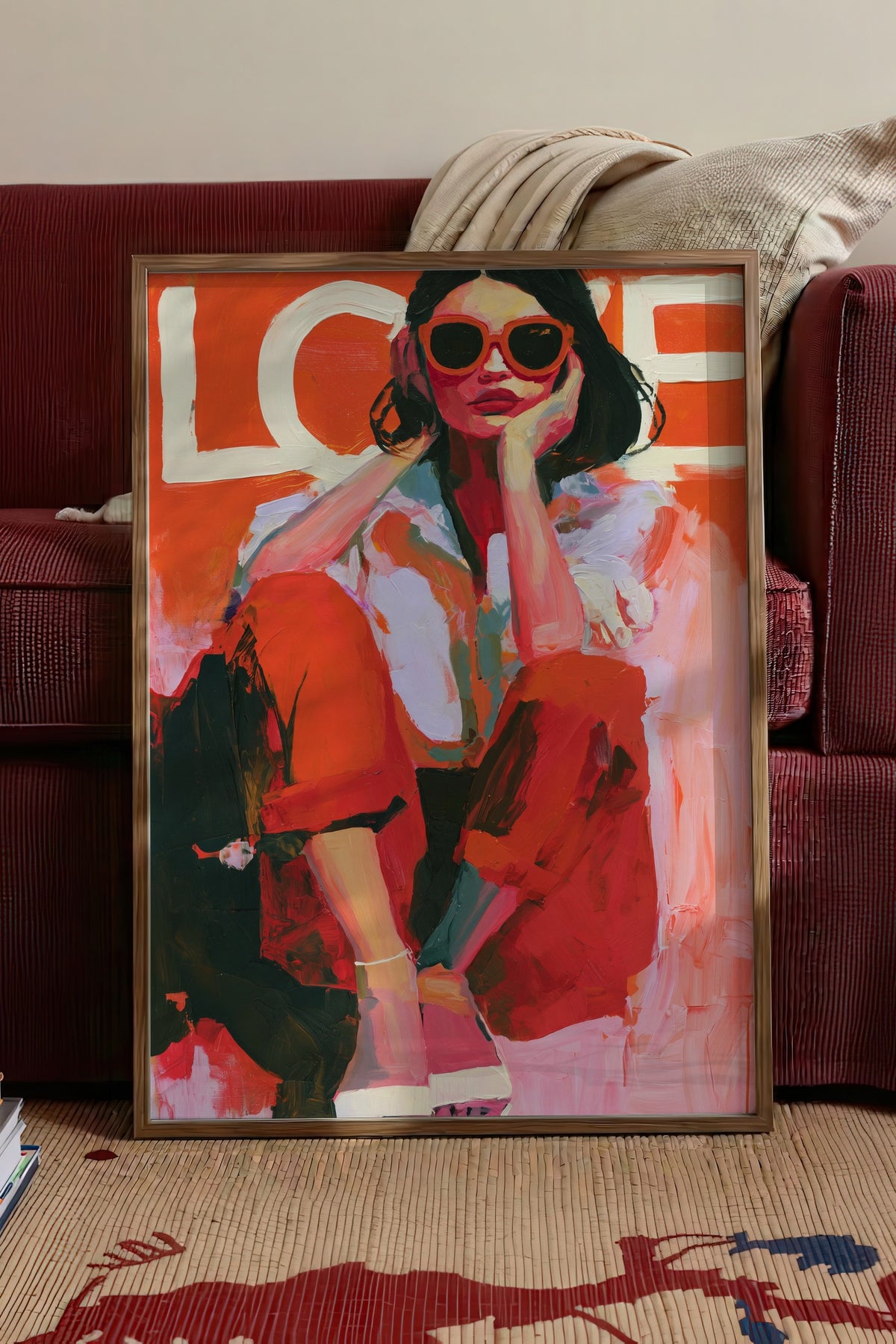 Love Poster – Kahverengi Çerçeveli Tablo