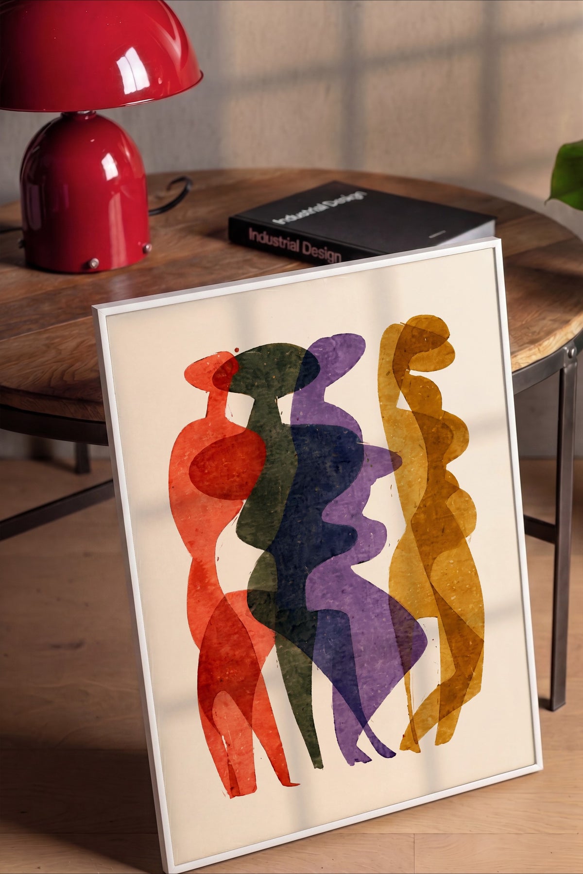Renkli Silüetler Poster – Beyaz Çerçeveli Tablo