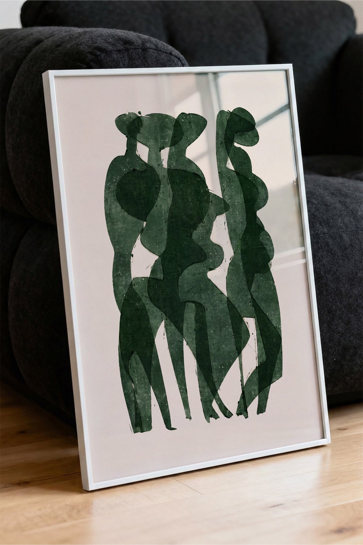 Soyut Kadın Figürleri Poster – Beyaz Çerçeveli Tablo