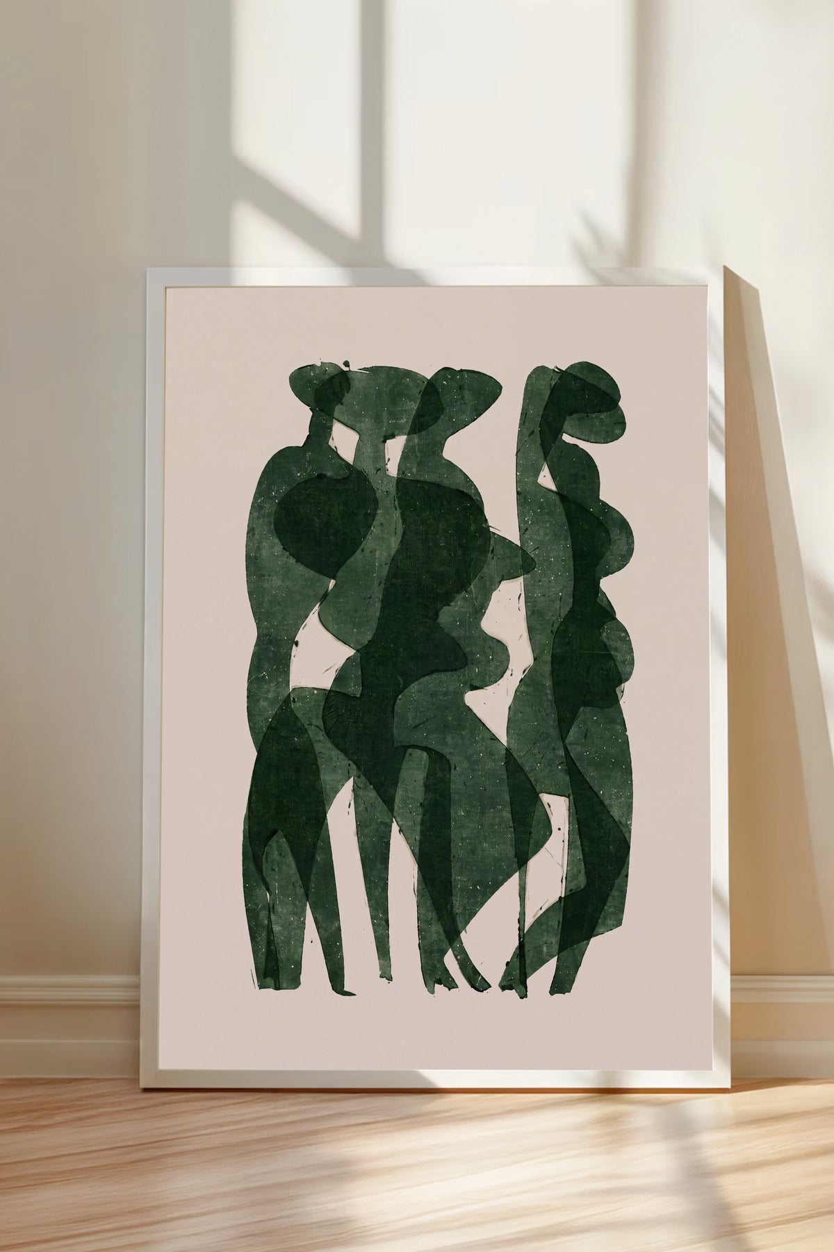 Soyut Kadın Figürleri Poster – Beyaz Çerçeveli Tablo