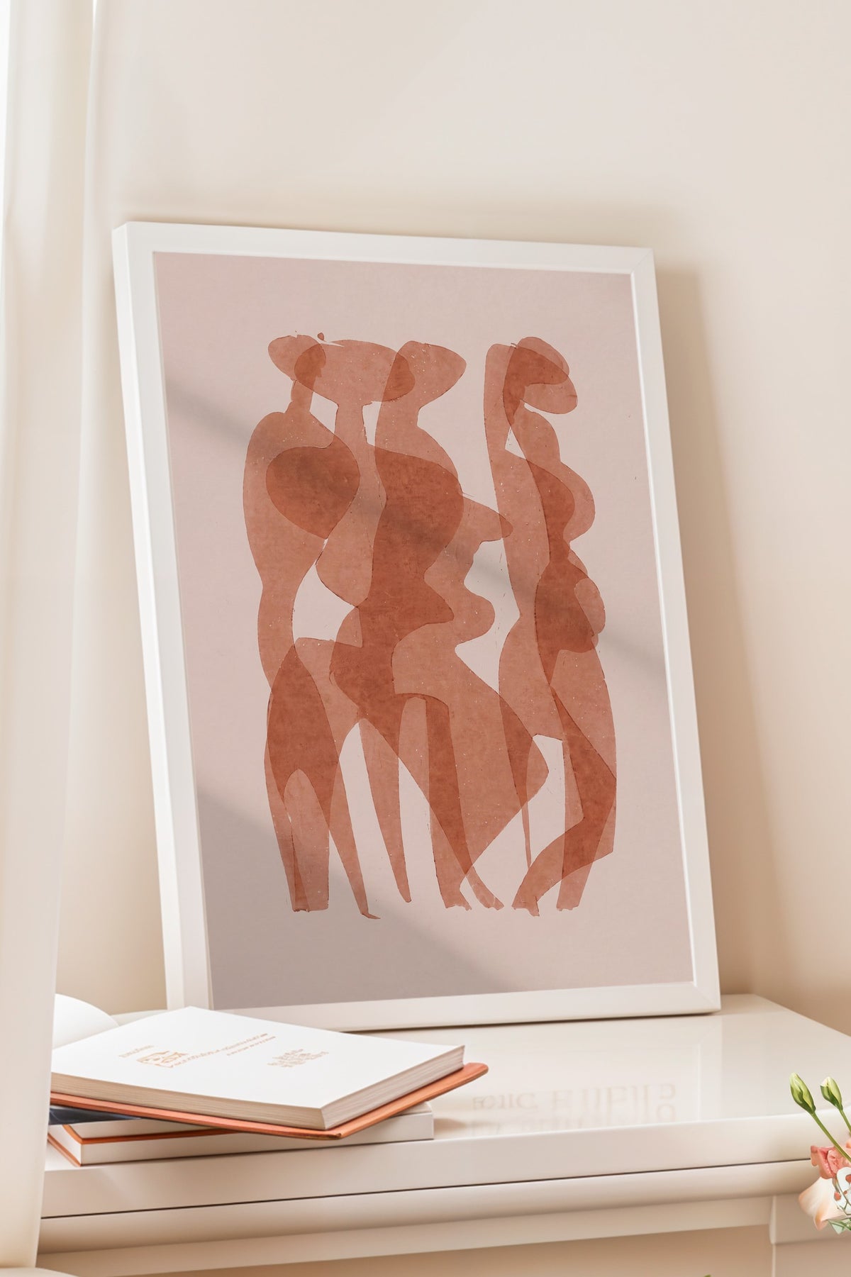 Soyut Kadın Figürleri Poster – Beyaz Çerçeveli Tablo