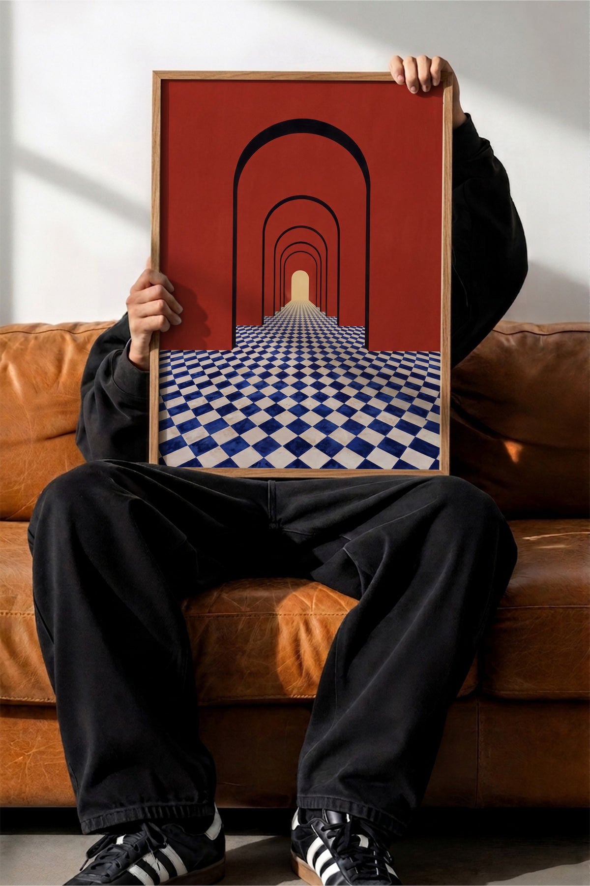 Çizgili Derinlik Perspektifi Poster – Ahşap Çerçeveli Tablo