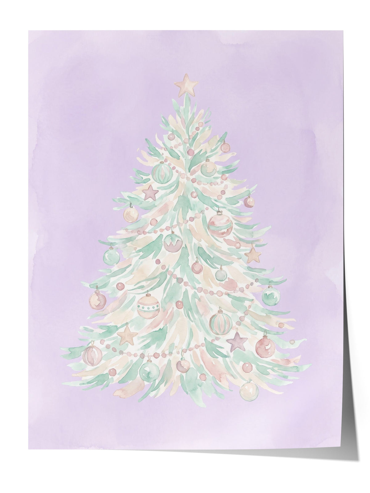 Pastel Yılbaşı Ağacı Çerçevesiz Poster