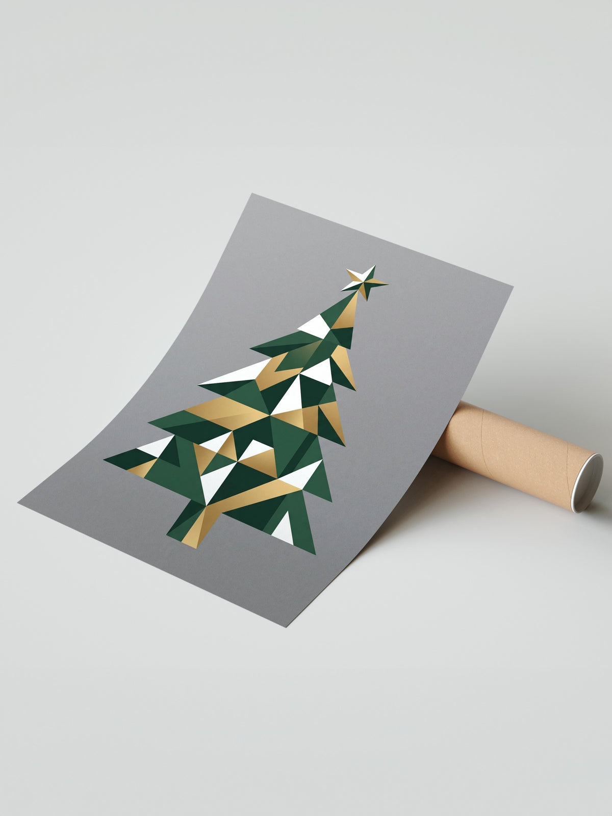 Geometrik Yılbaşı Ağacı Çerçevesiz Poster