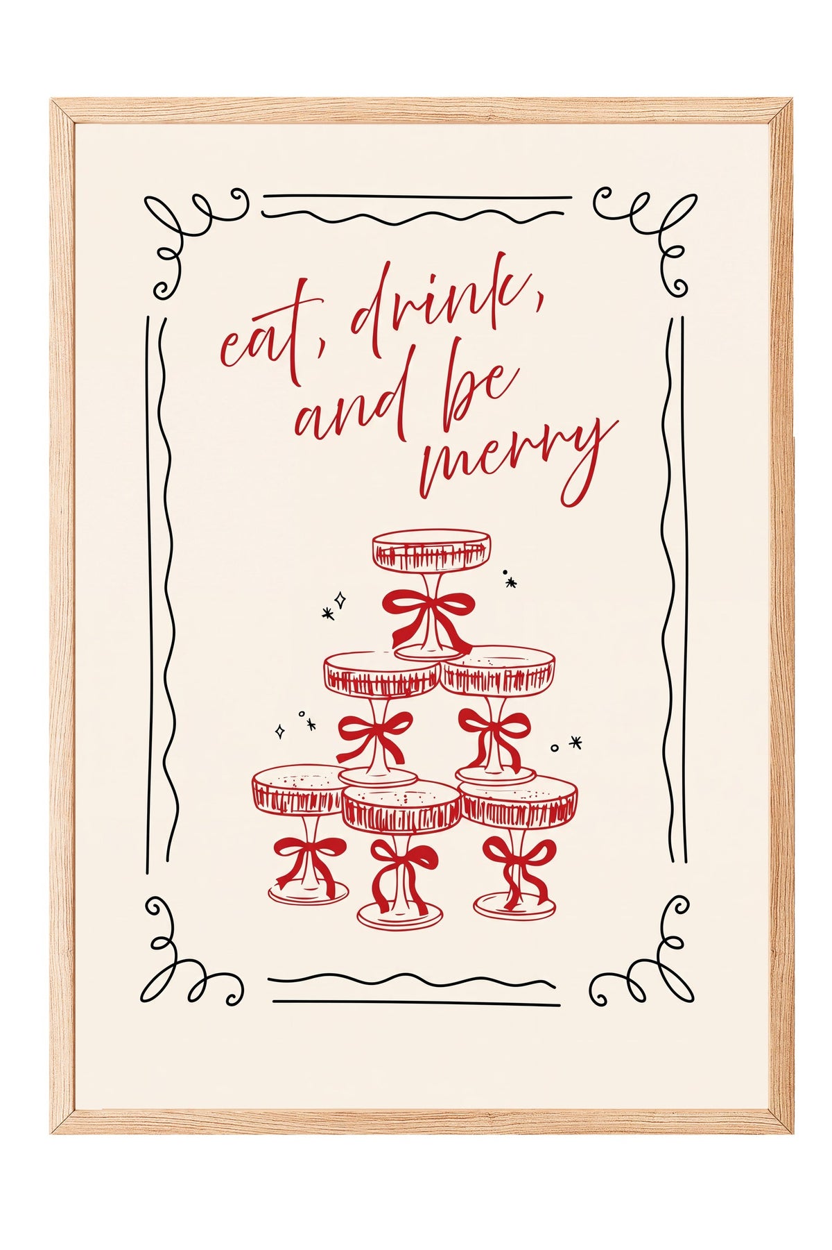 eat, drink, and be merry Poster – Ahşap Çerçeveli Tablo