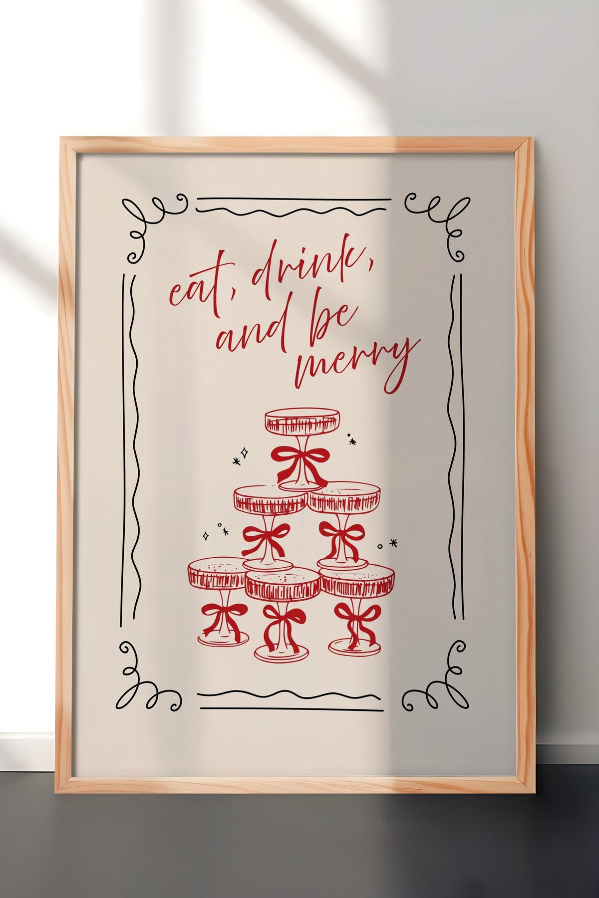 eat, drink, and be merry Poster – Ahşap Çerçeveli Tablo