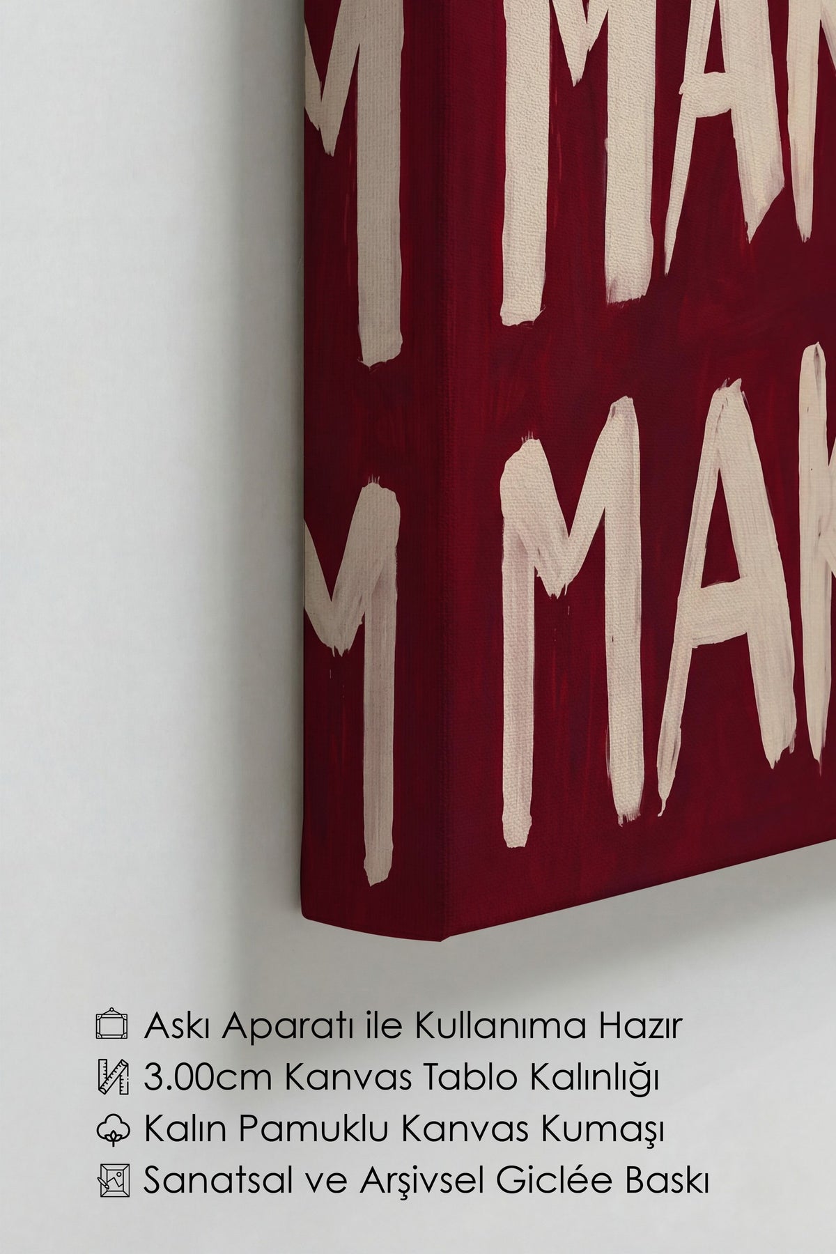 MAKE LOVE MAKE ART MAKE OUT MAKE MONEY Kanvas Tablo — NO:160323