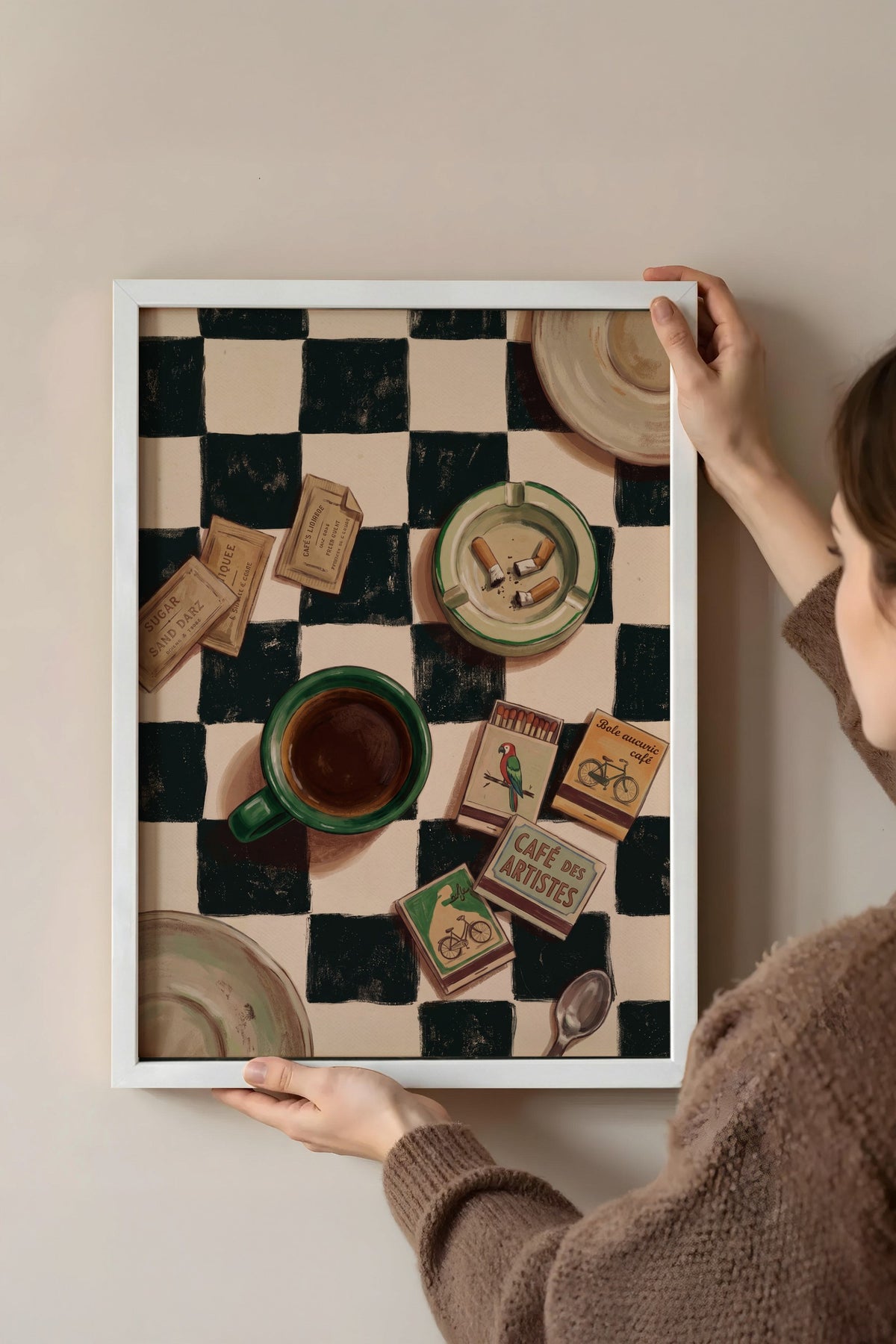 Klasik Masa Üzeri Poster – Beyaz Çerçeveli Tablo