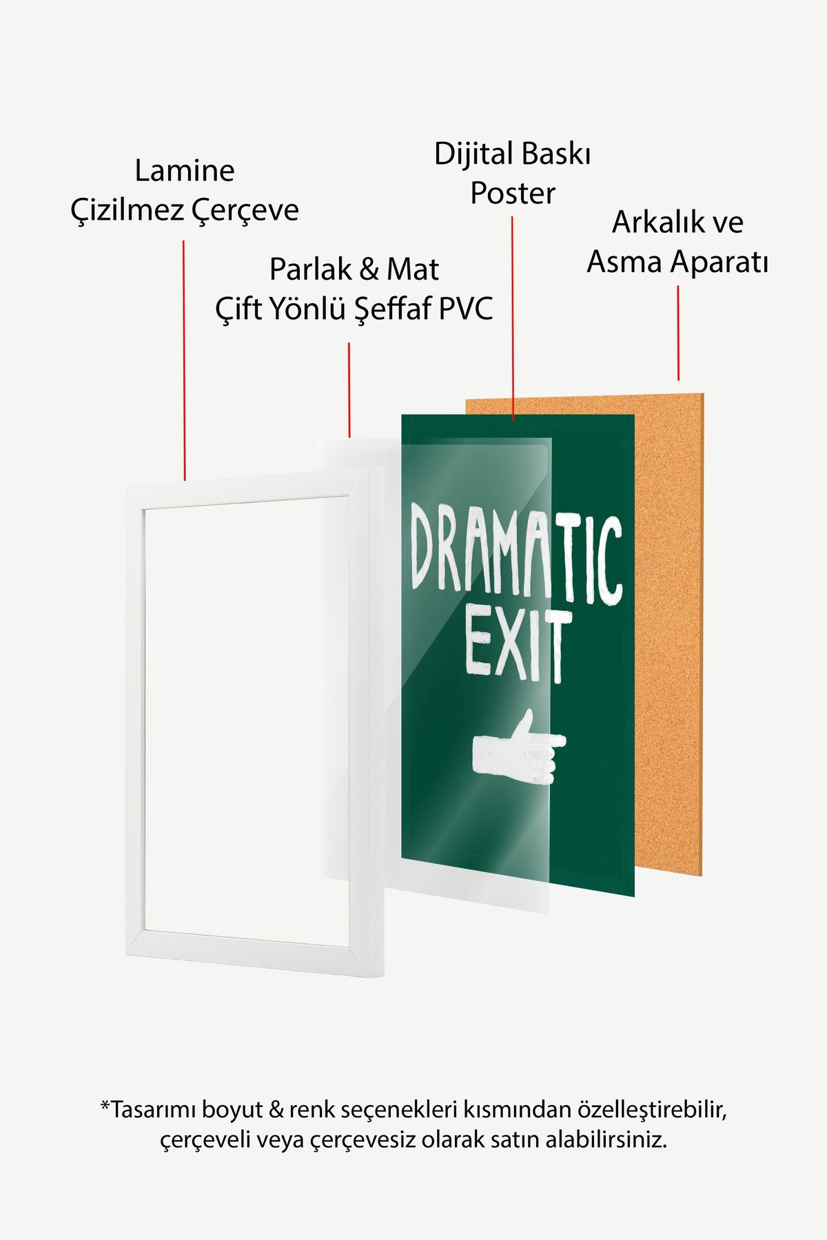 DRAMATIC EXIT Poster – Beyaz Çerçeveli Tablo