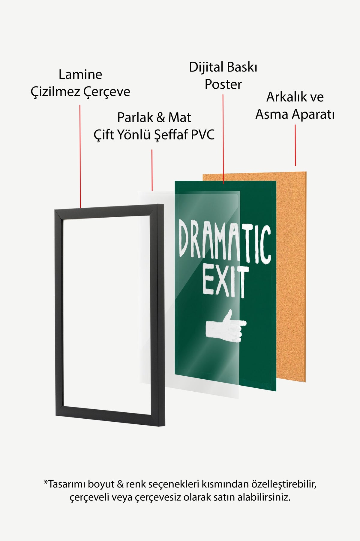 DRAMATIC EXIT Poster – Siyah Çerçeveli Tablo