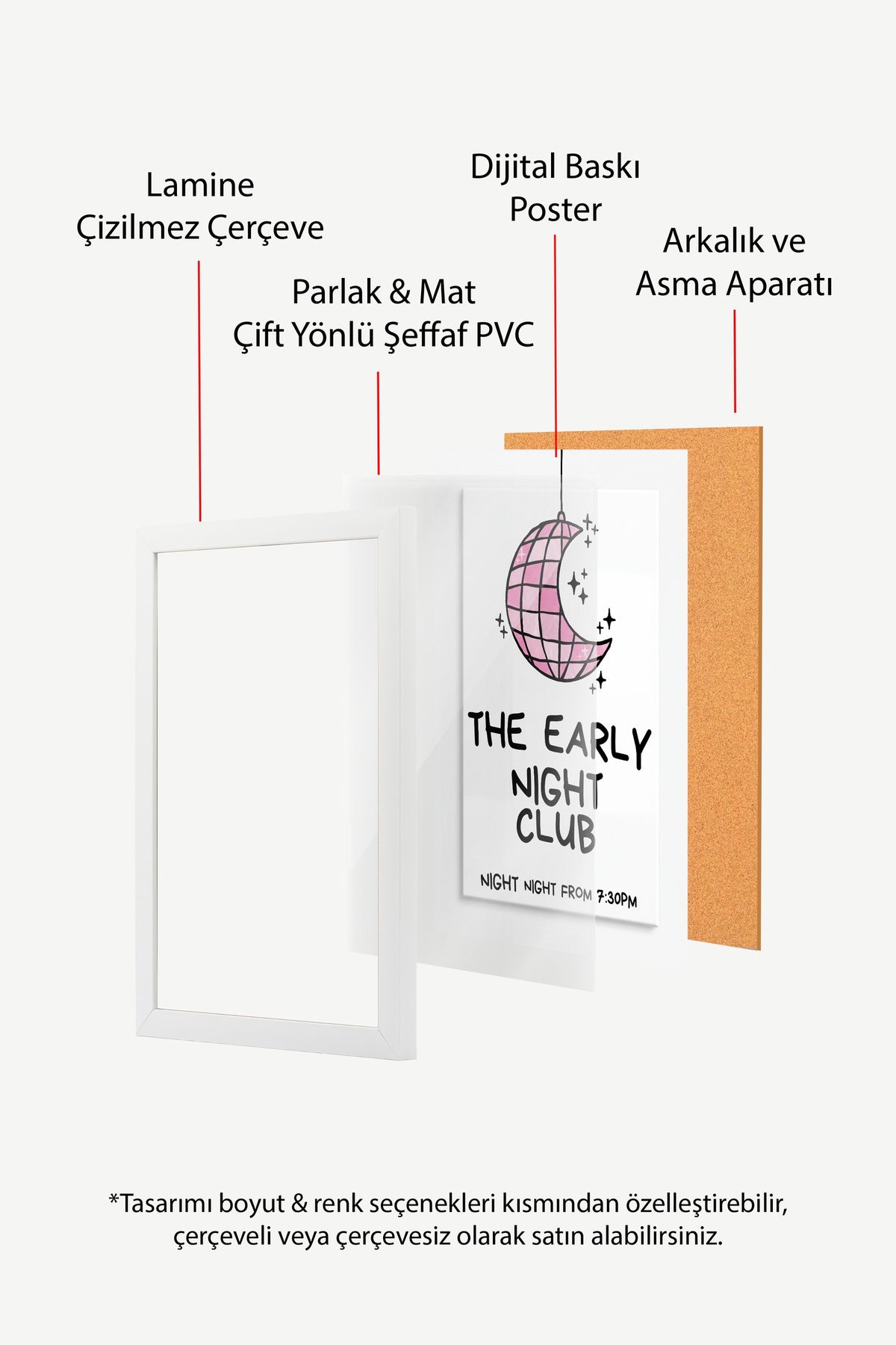 THE EARLY NIGHT CLUB Poster – Beyaz Çerçeveli Tablo