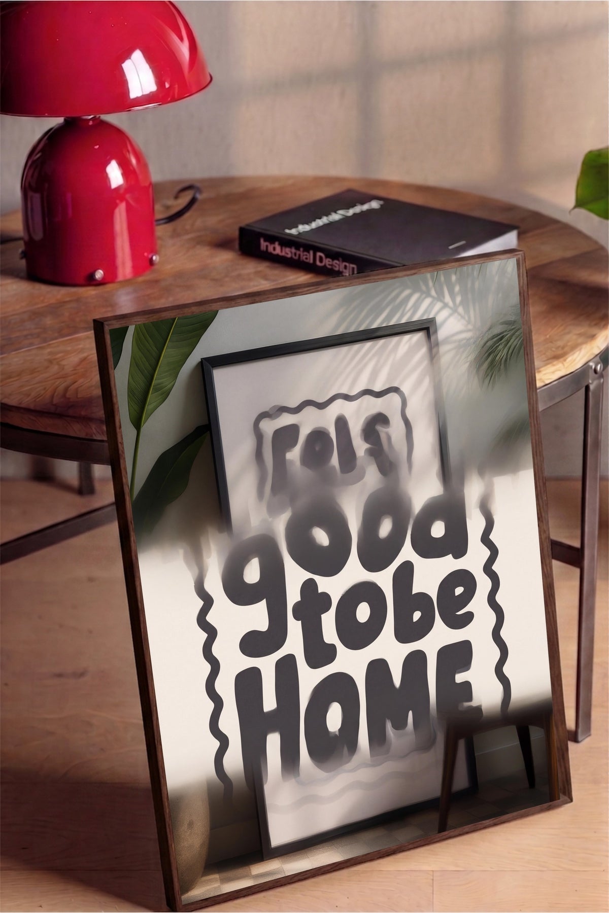 Feels good to be home Poster – Kahverengi Çerçeveli Tablo