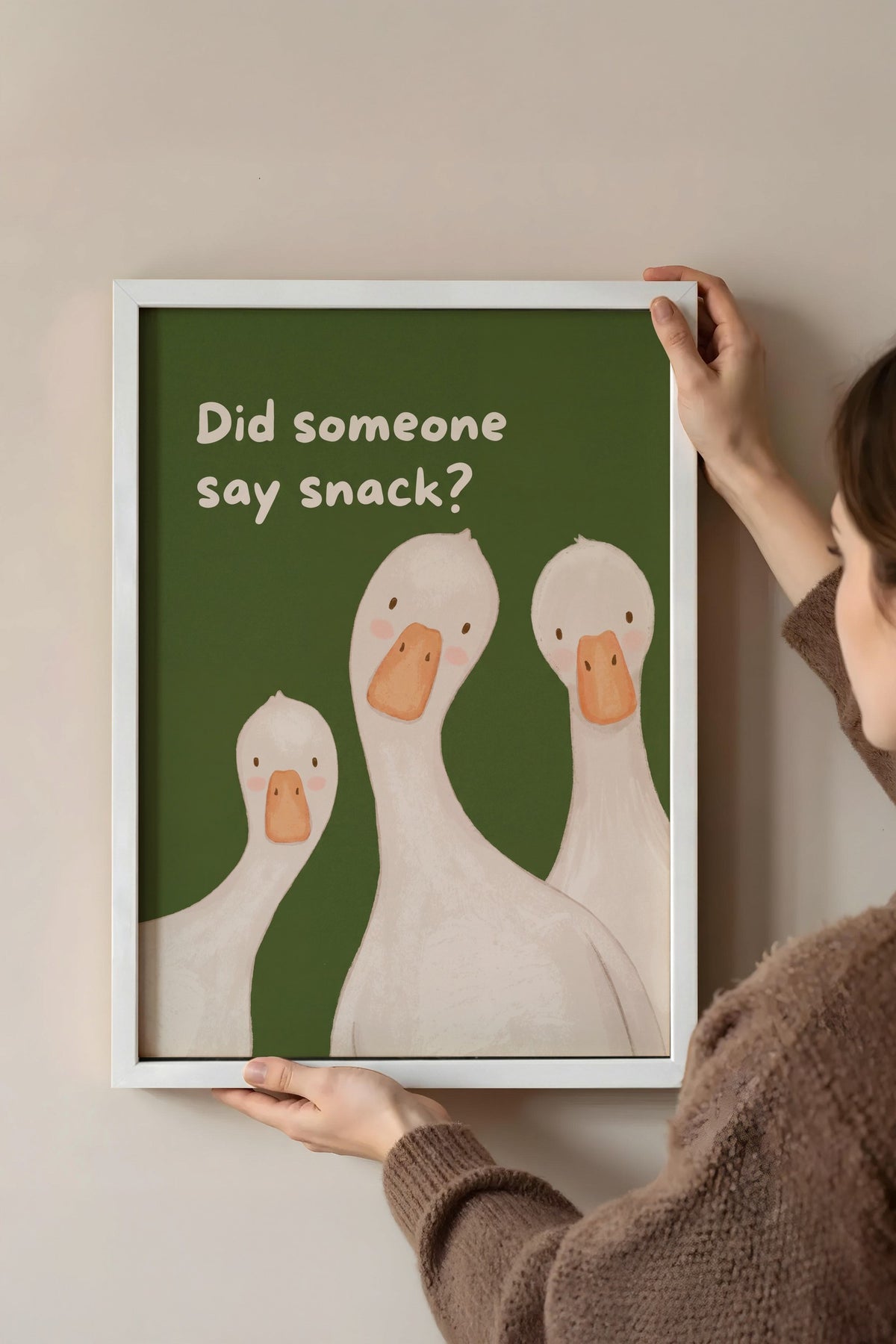 Did someone say snack? Poster – Beyaz Çerçeveli Tablo