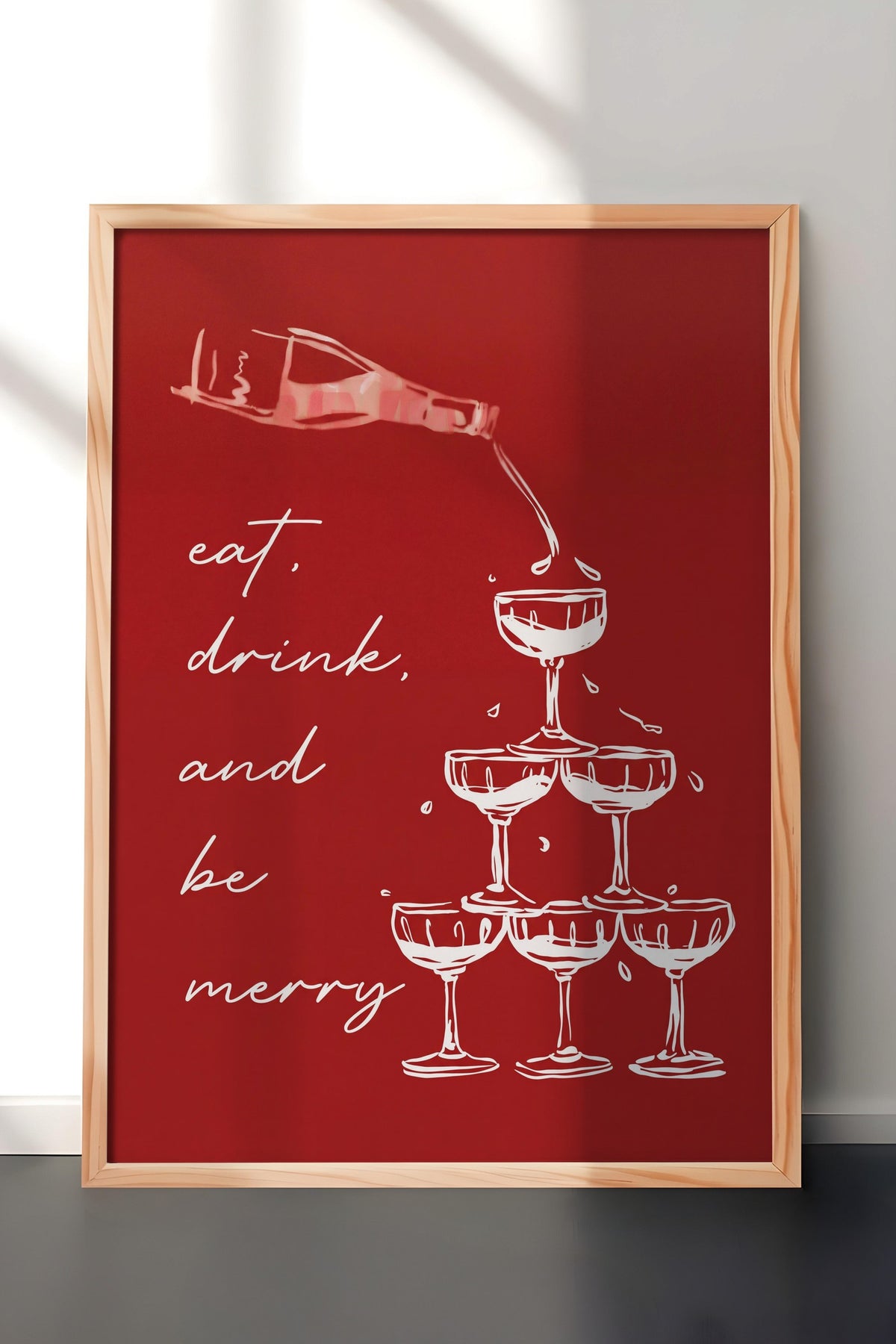 eat, drink, and be merry Poster – Ahşap Çerçeveli Tablo