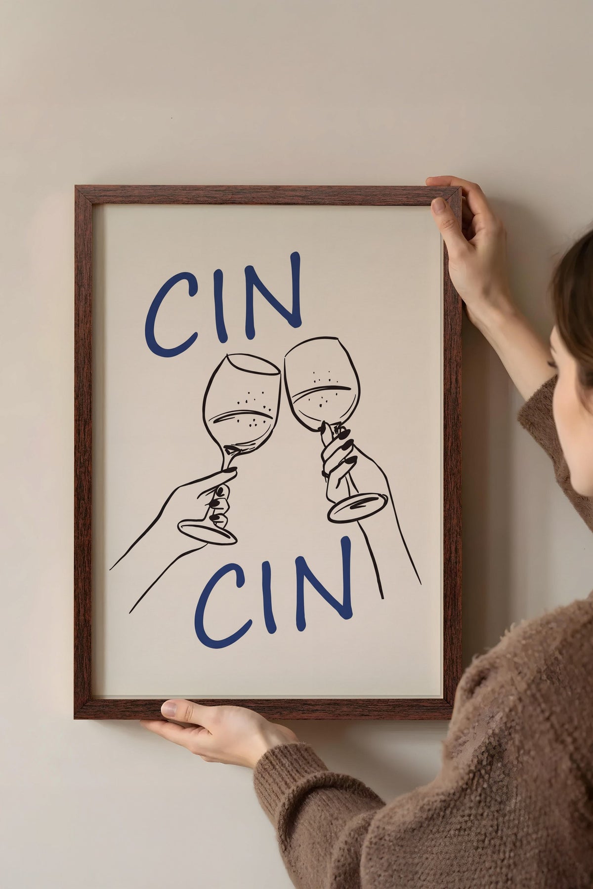 CIN CIN Poster – Kahverengi Çerçeveli Tablo