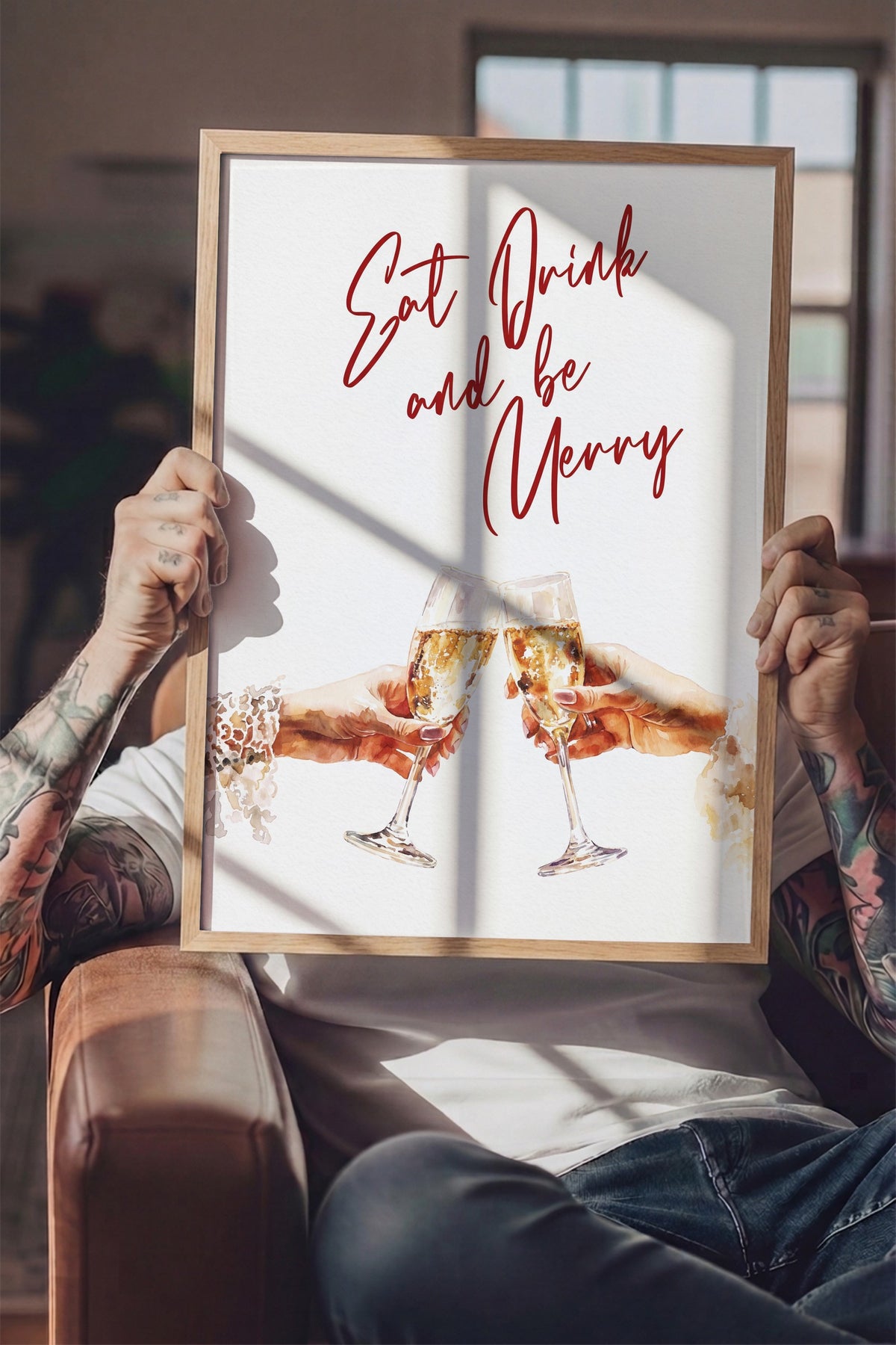 Eat Drink and be Merry Poster – Ahşap Çerçeveli Tablo