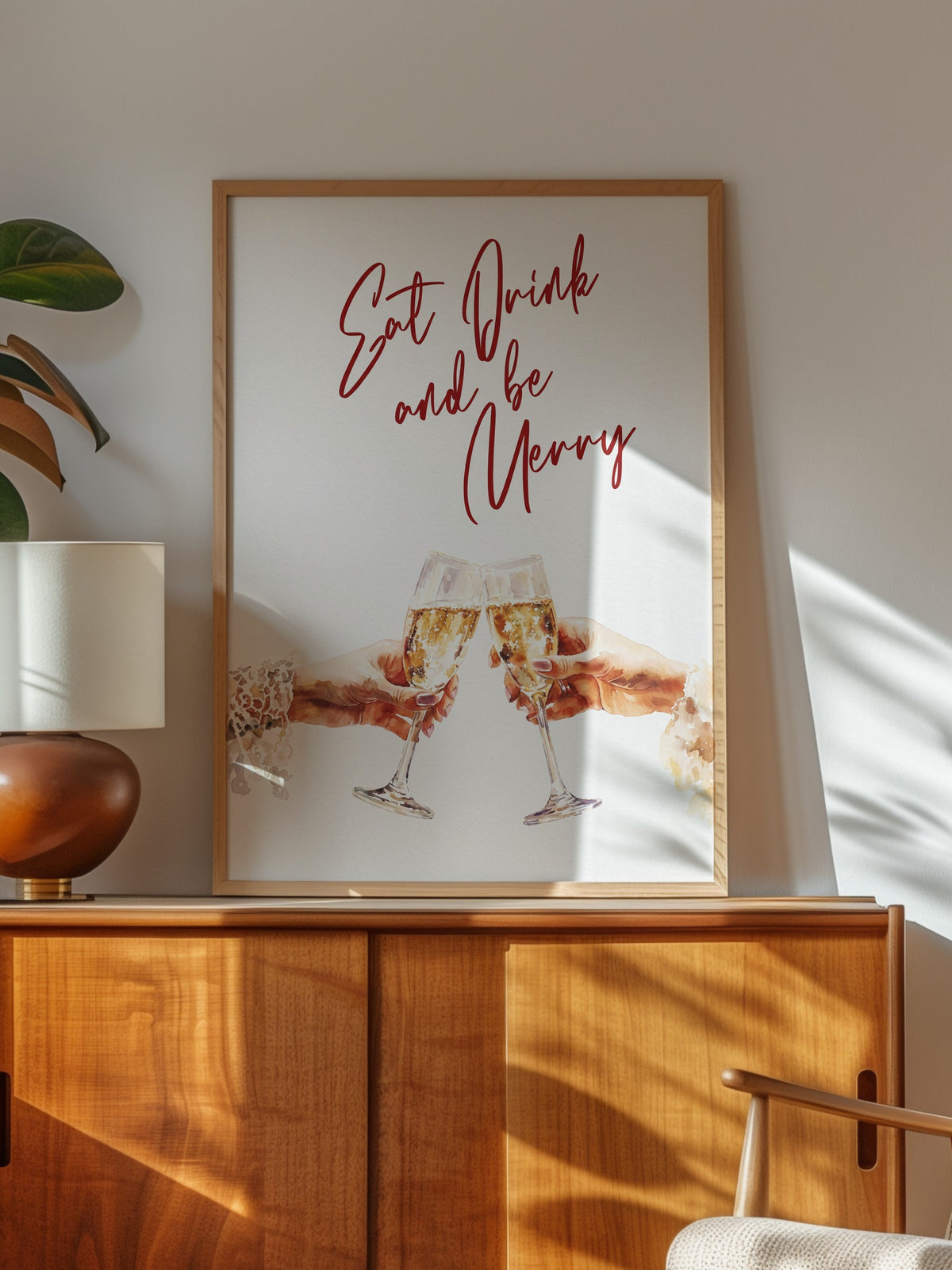 Eat Drink and be Merry Poster – Ahşap Çerçeveli Tablo