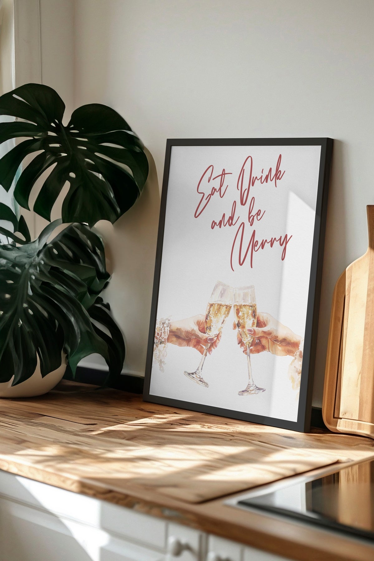 Eat Drink and be Merry Poster – Siyah Çerçeveli Tablo