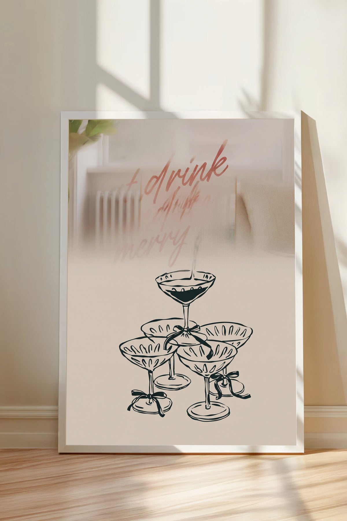 Eat Drink and Be Merry Poster – Beyaz Çerçeveli Tablo