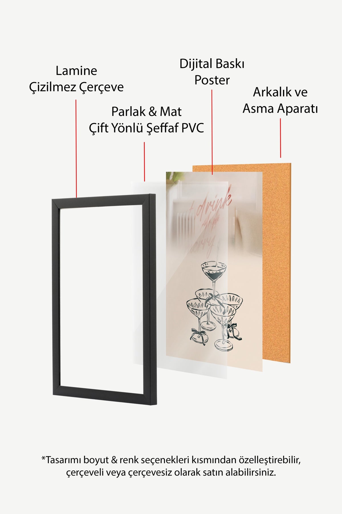 Eat Drink and Be Merry Poster – Siyah Çerçeveli Tablo