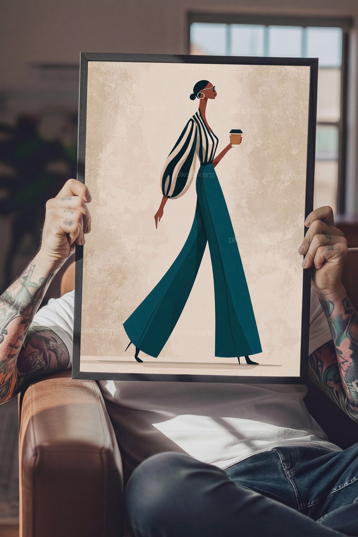 Stil Sahibi Kadın Figürü Poster – Siyah Çerçeveli Tablo