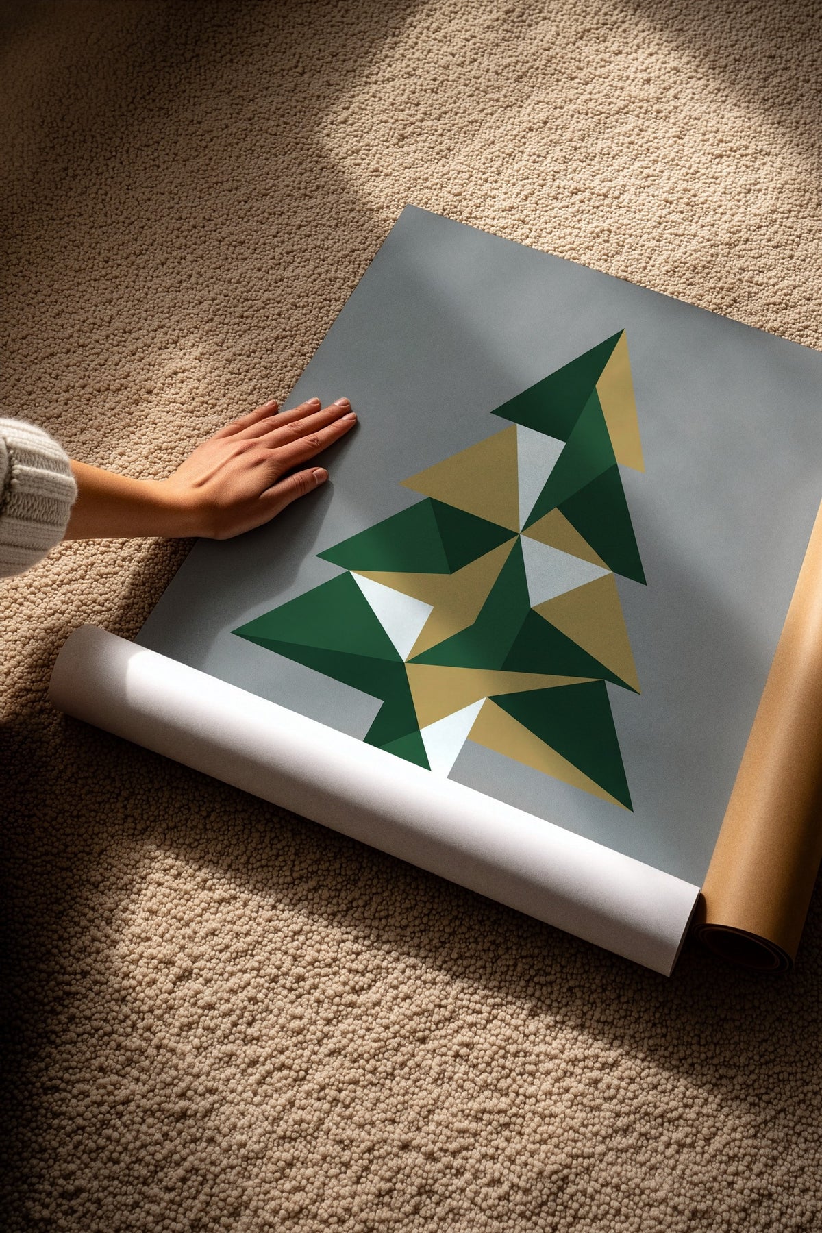Geometrik Ağaç Deseni Çerçevesiz Poster