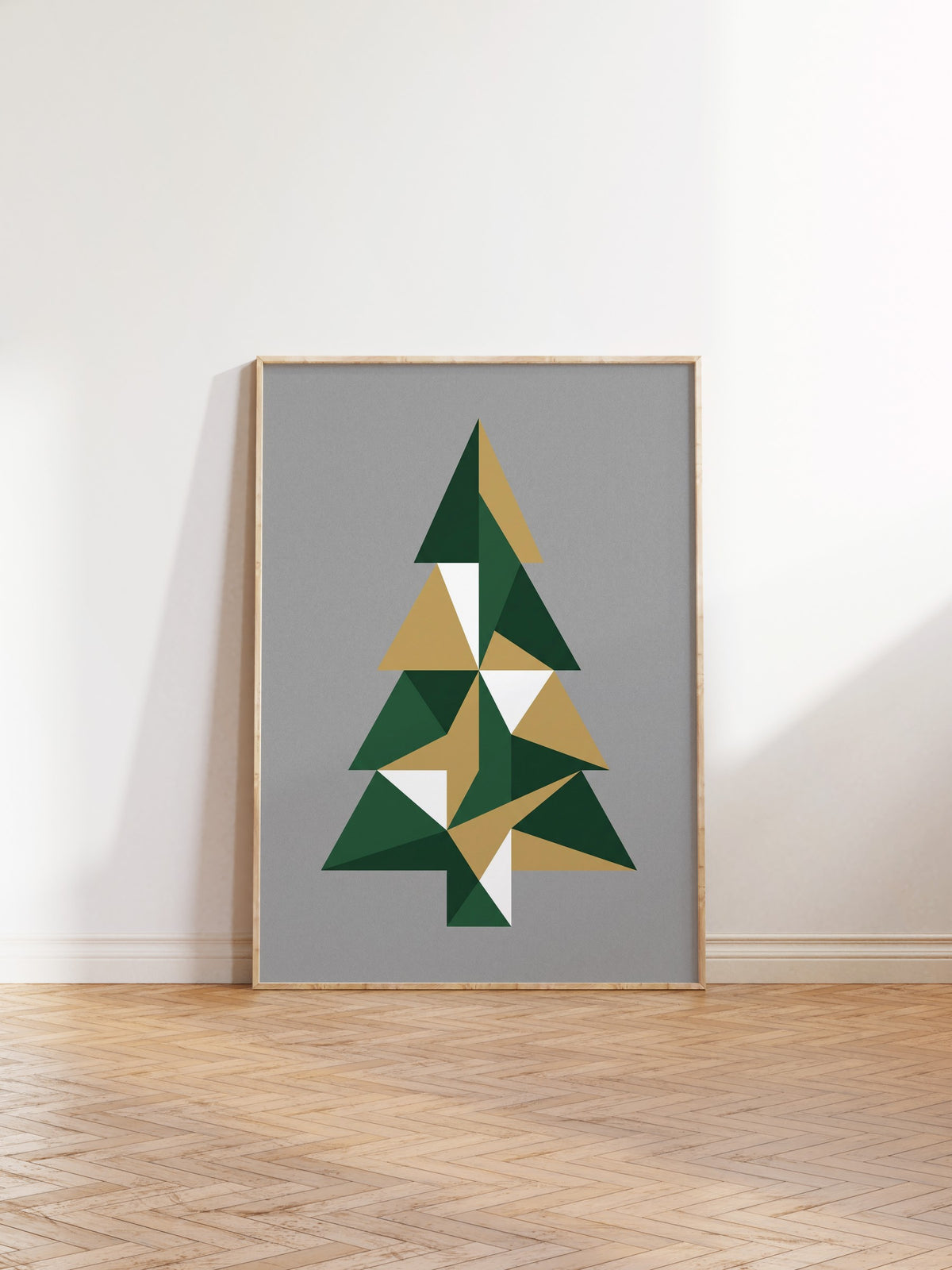 Geometrik Ağaç Deseni Poster – Ahşap Çerçeveli Tablo