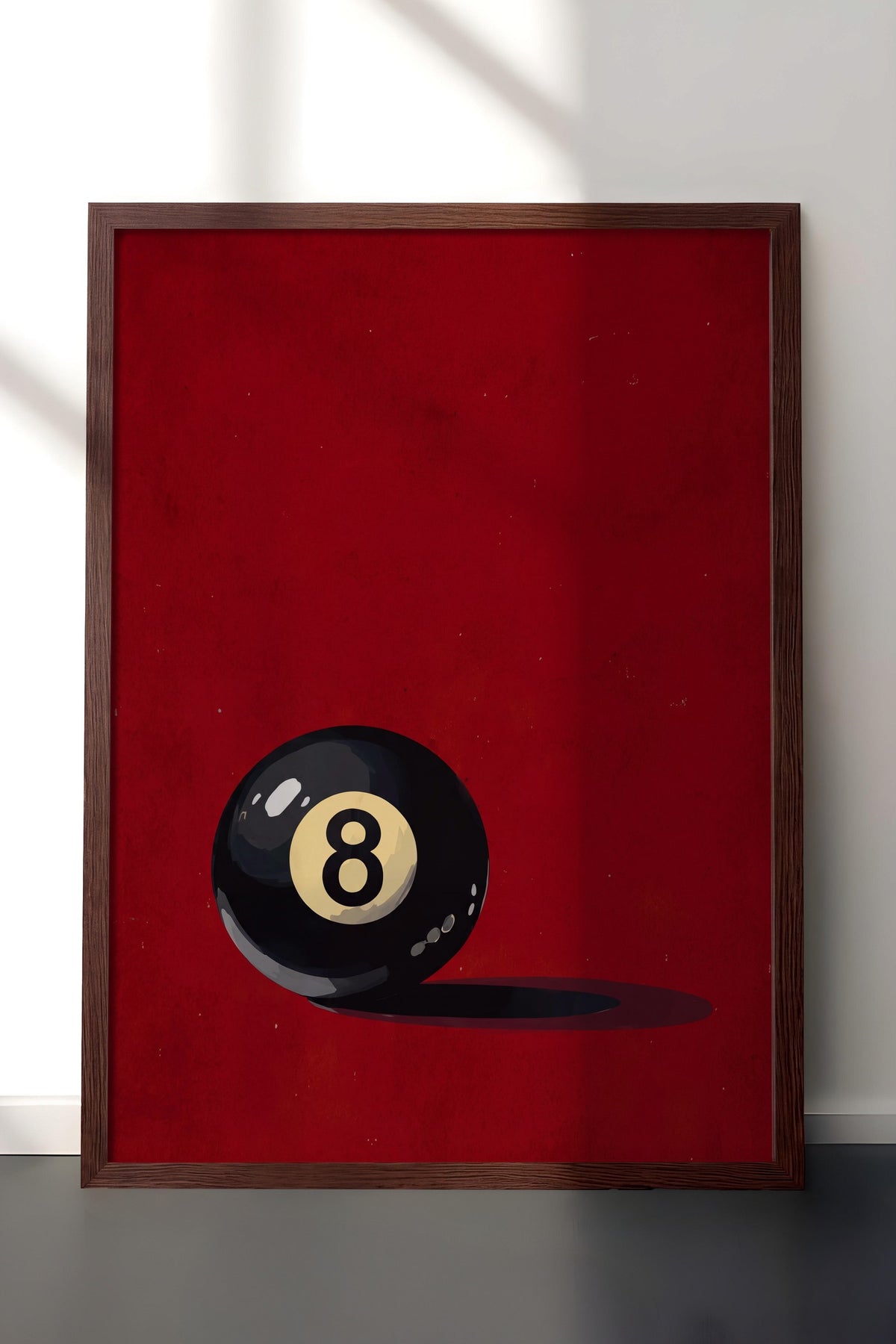 Bilardo Topu Poster – Kahverengi Çerçeveli Tablo