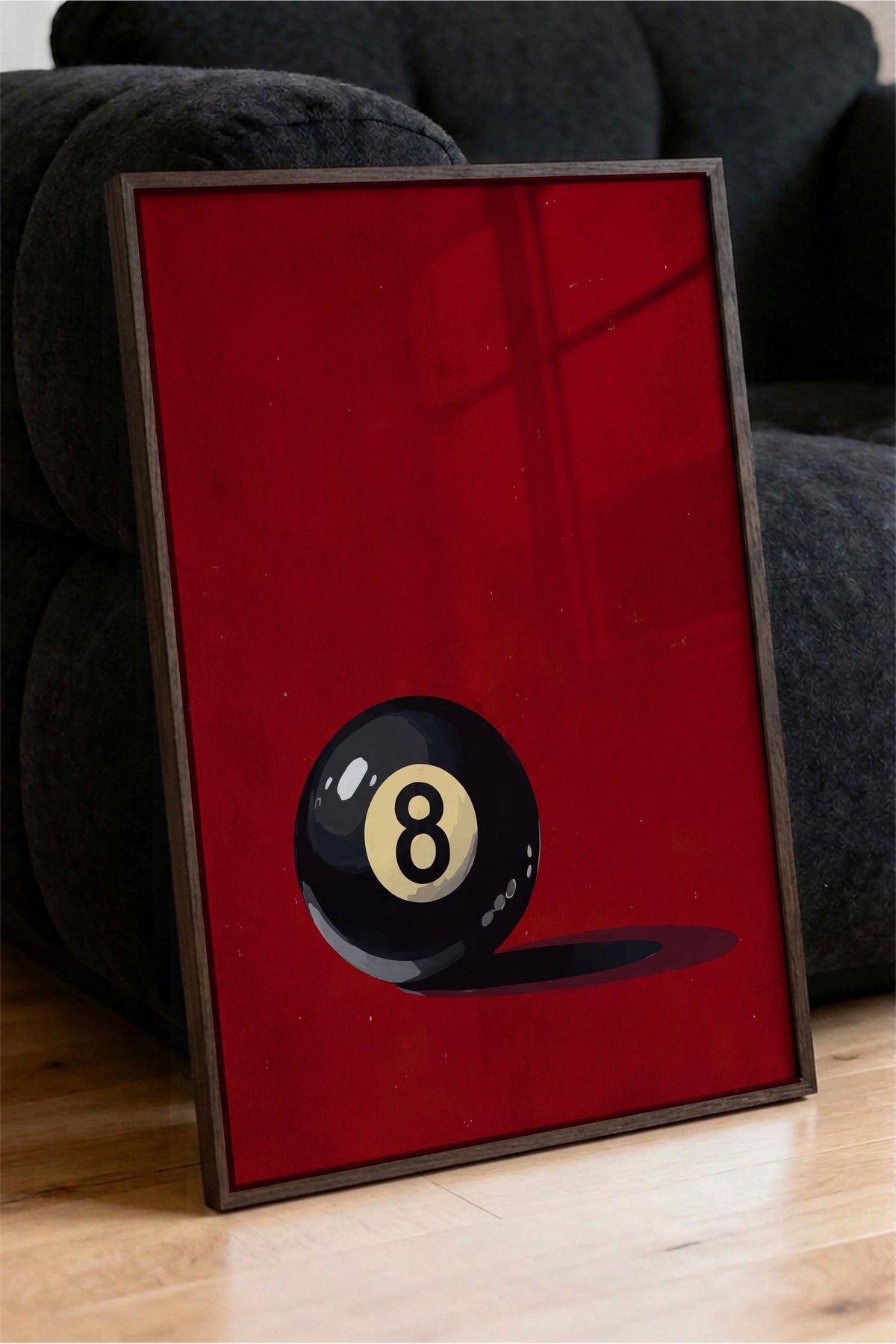 Bilardo Topu Poster – Kahverengi Çerçeveli Tablo