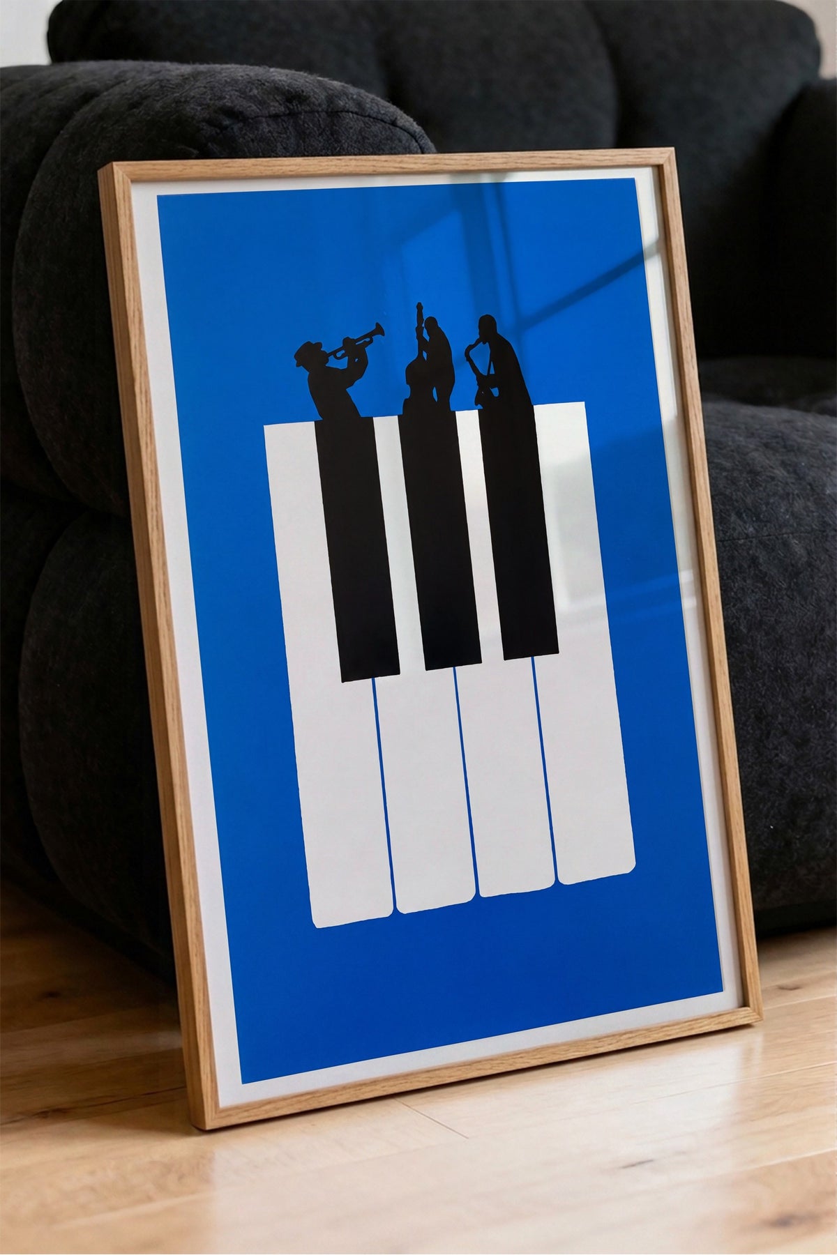 Piyano Tuşları Üzerinde Müzisyenler Poster – Ahşap Çerçeveli Tablo
