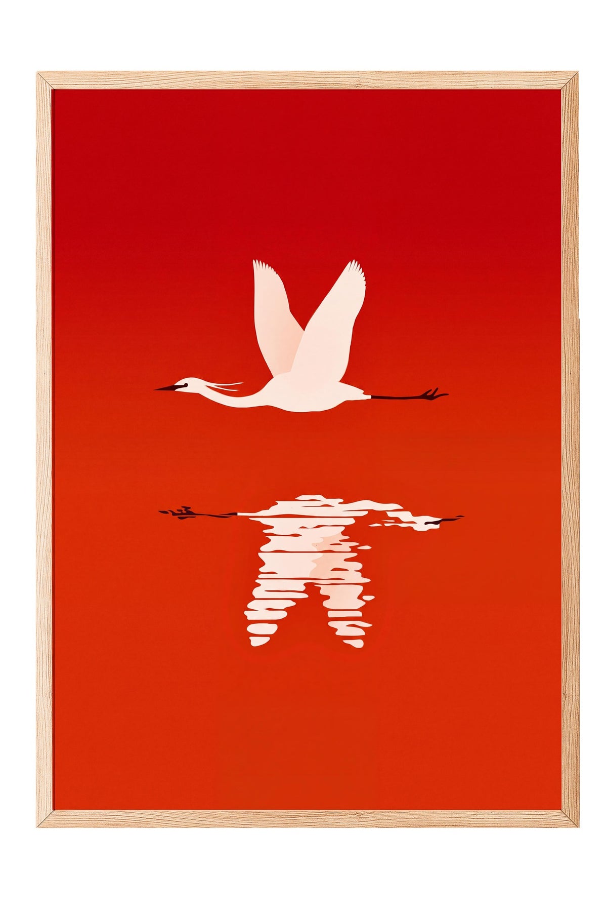 Uçan Kuş Yansıması Poster – Ahşap Çerçeveli Tablo