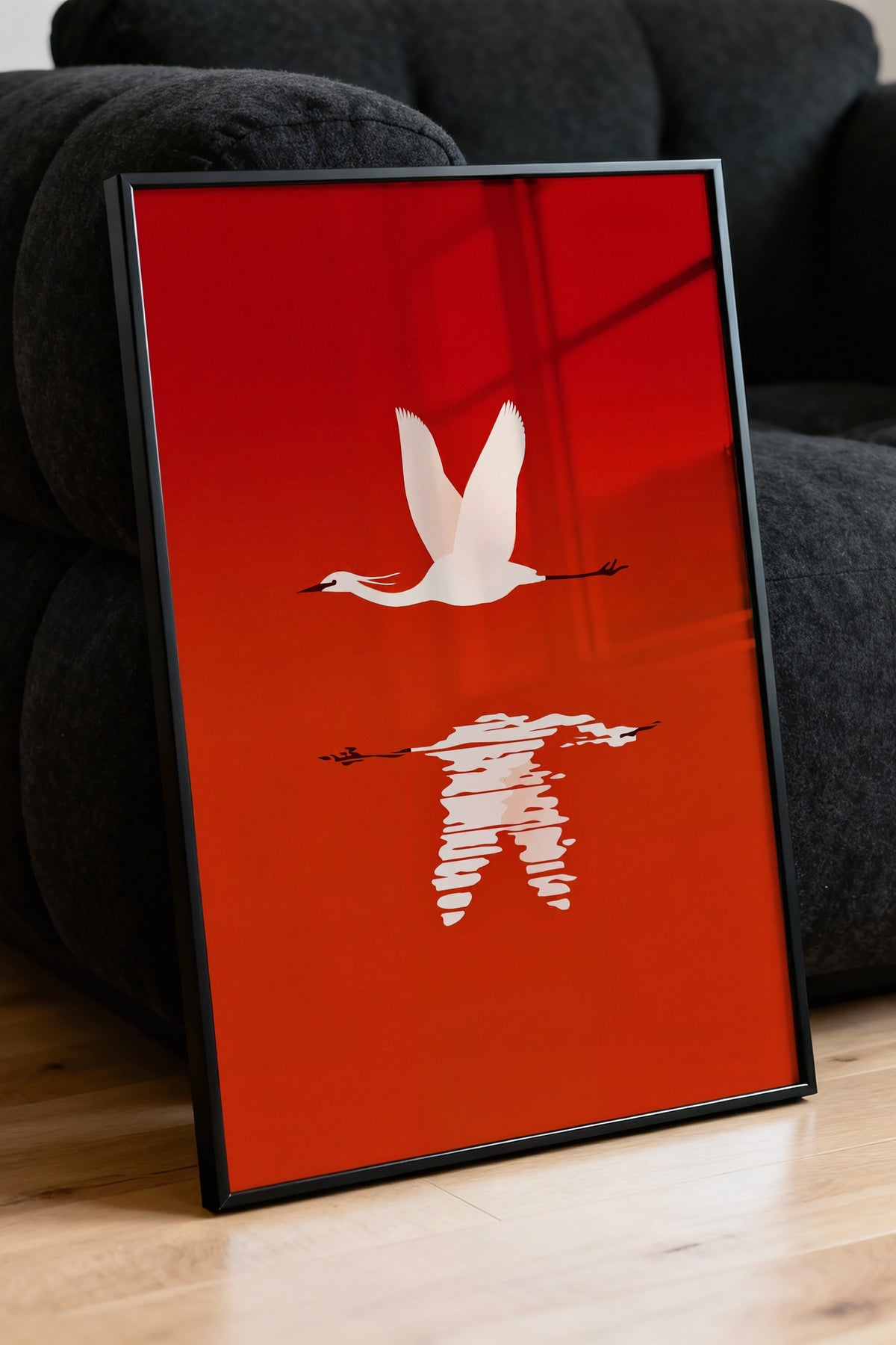 Uçan Kuş Yansıması Poster – Siyah Çerçeveli Tablo