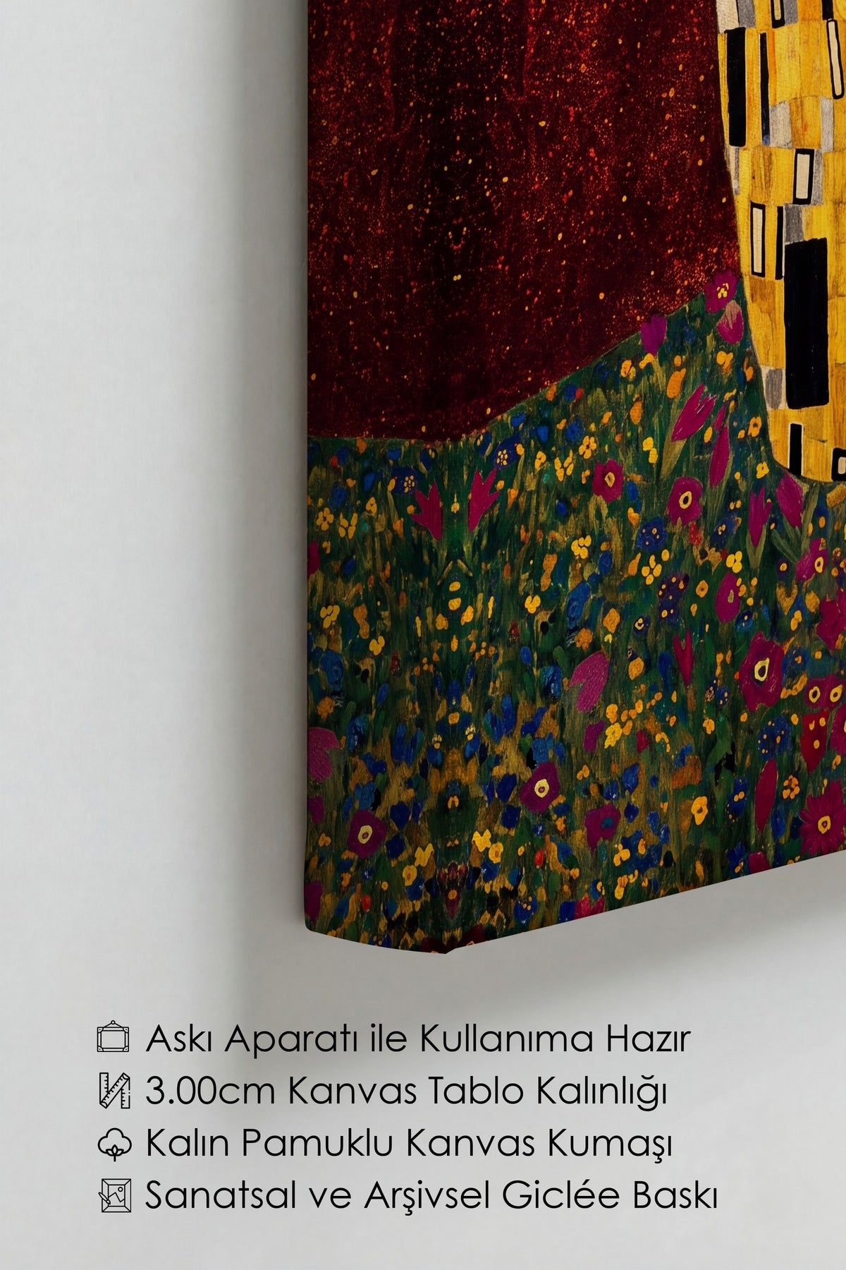 Klimt Öpücük Kanvas Tablo