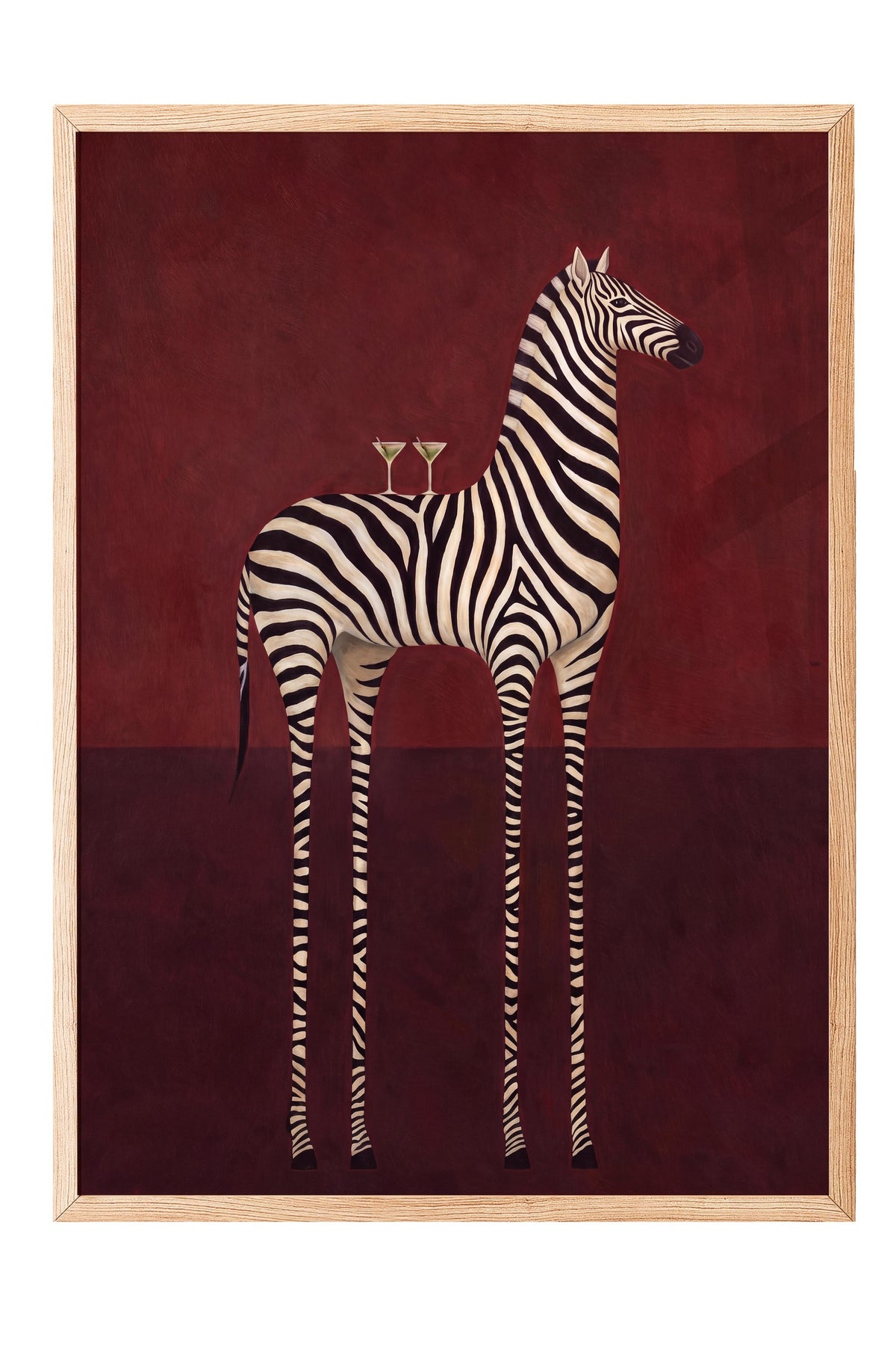 Garip Zebra Yorumu Poster – Ahşap Çerçeveli Tablo