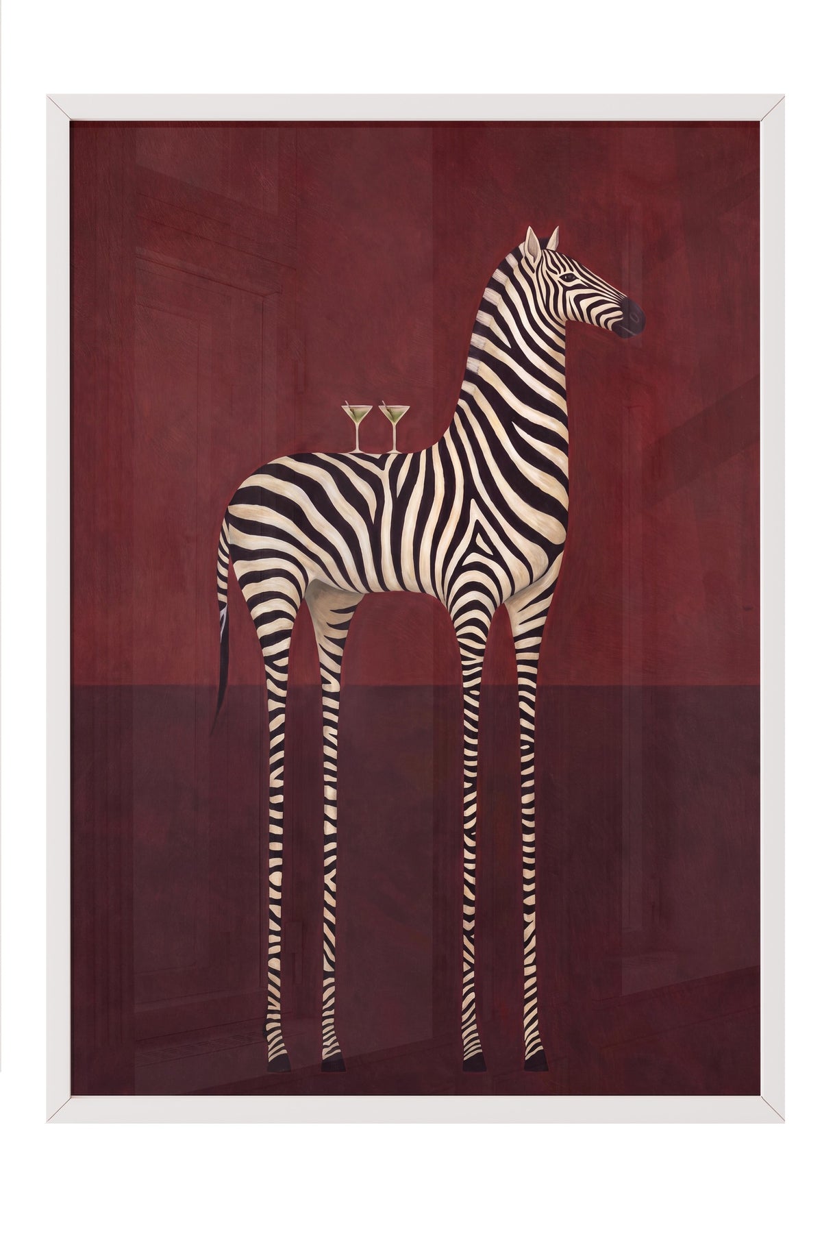 Garip Zebra Yorumu Poster – Beyaz Çerçeveli Tablo