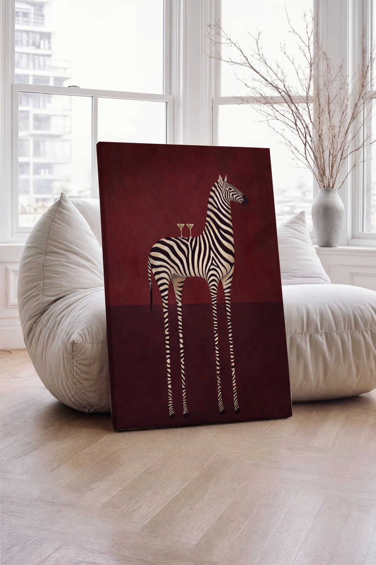 Garip Zebra Yorumu Kanvas Tablo