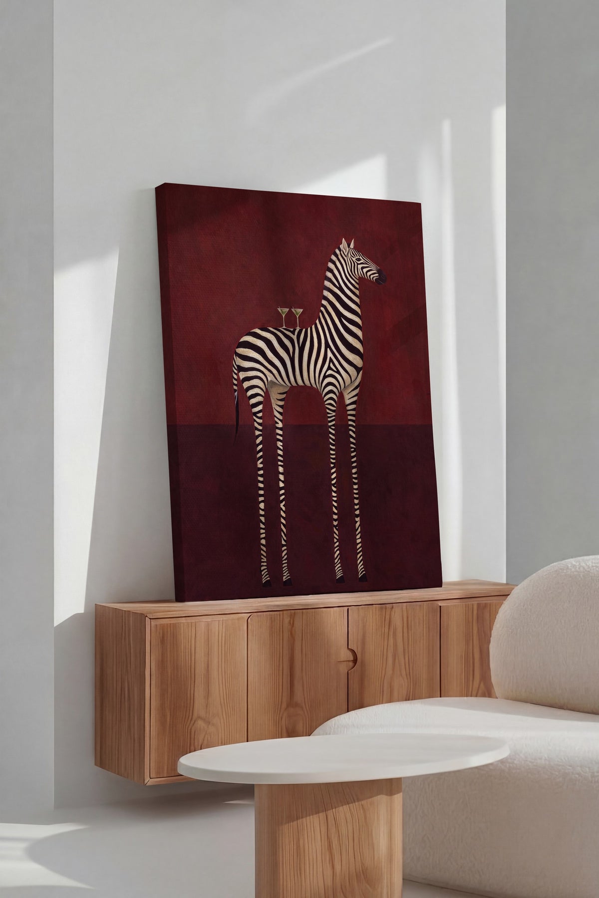 Garip Zebra Yorumu Kanvas Tablo
