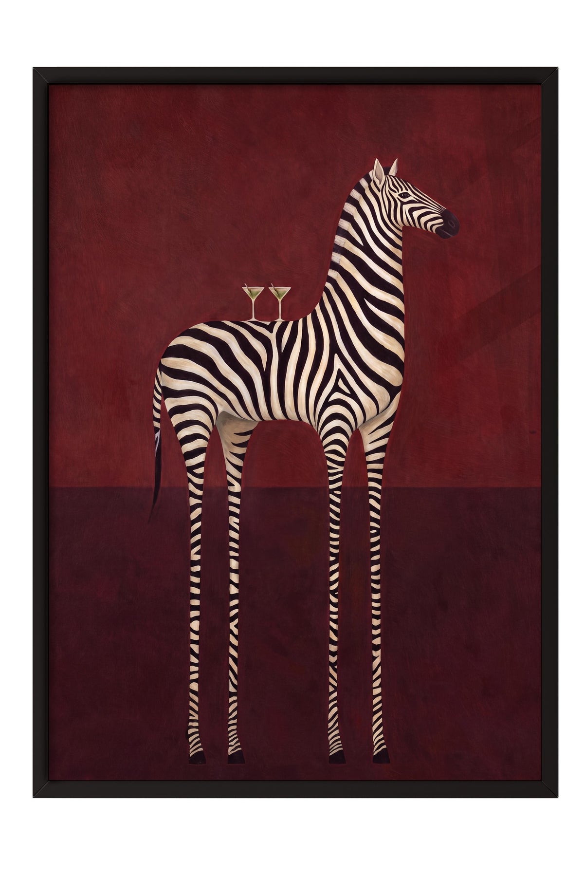 Garip Zebra Yorumu Poster – Siyah Çerçeveli Tablo
