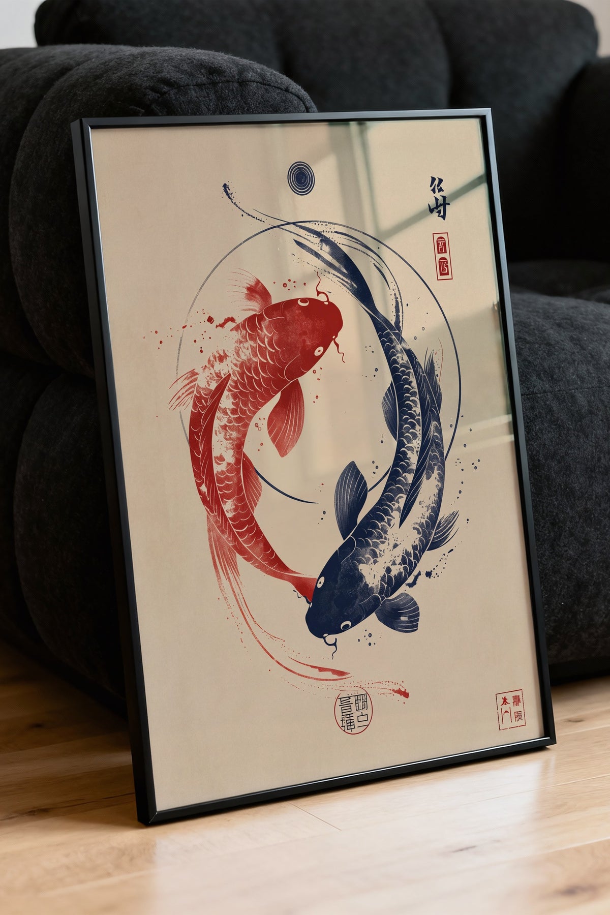 Zen Balıkları Poster – Siyah Çerçeveli Tablo
