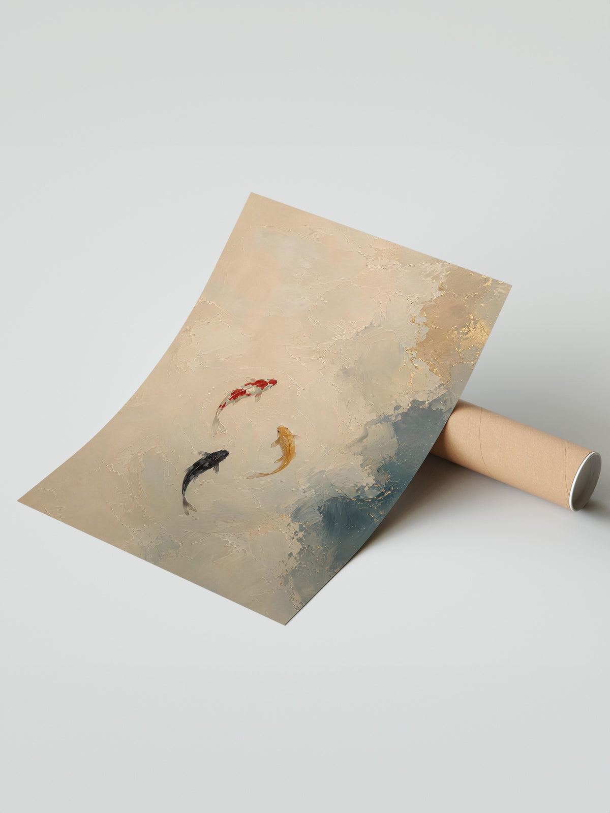 Soyut Koi Balıkları Çerçevesiz Poster