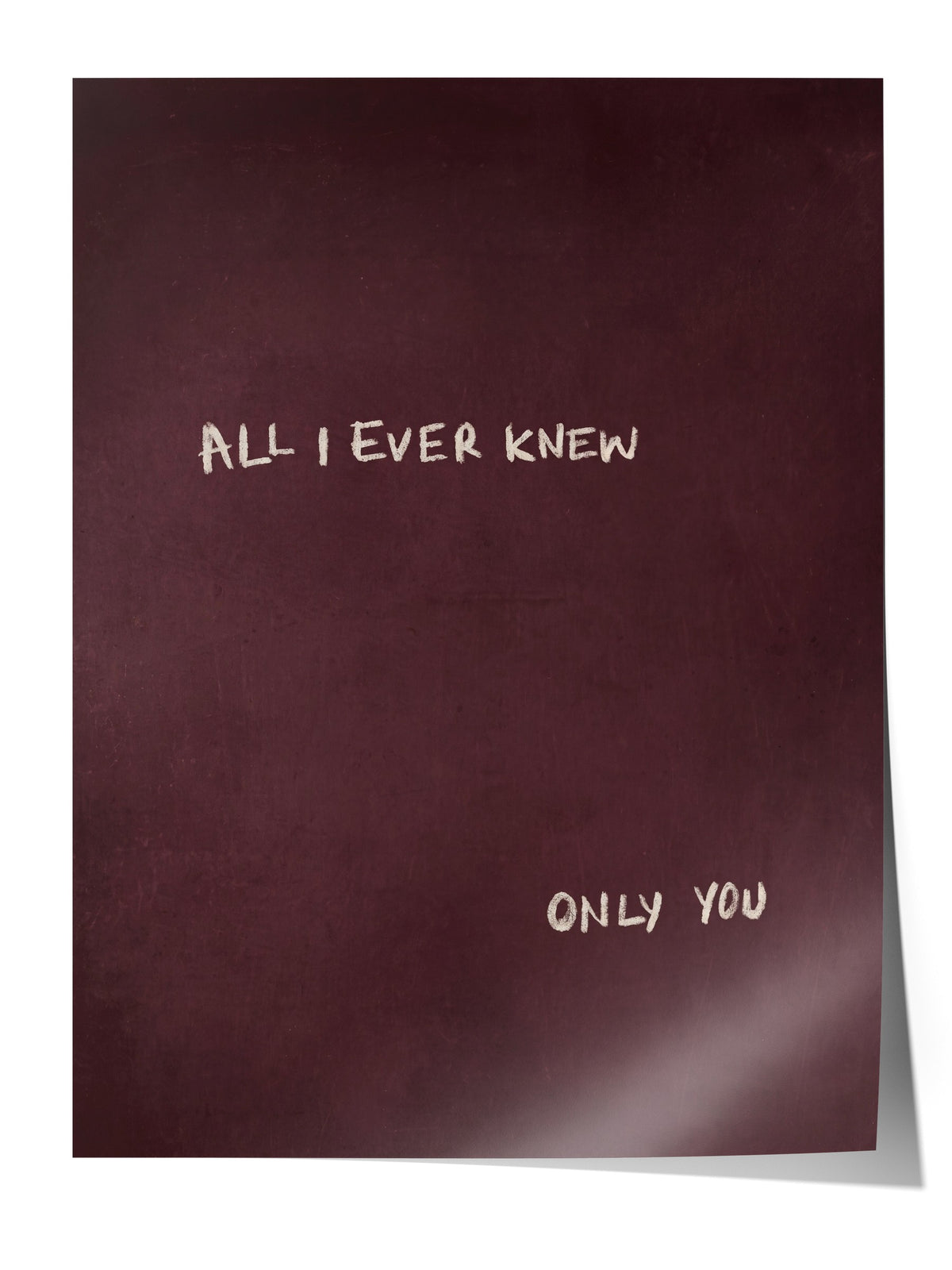ALL I EVER KNEW ONLY YOU Çerçevesiz Poster