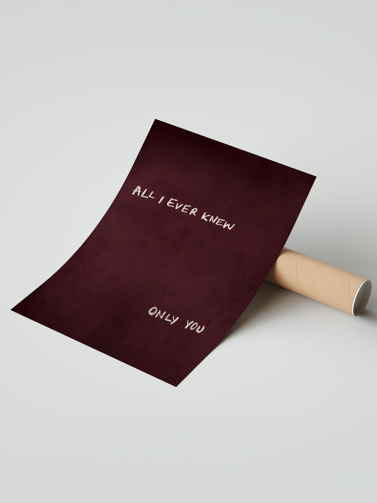 ALL I EVER KNEW ONLY YOU Çerçevesiz Poster