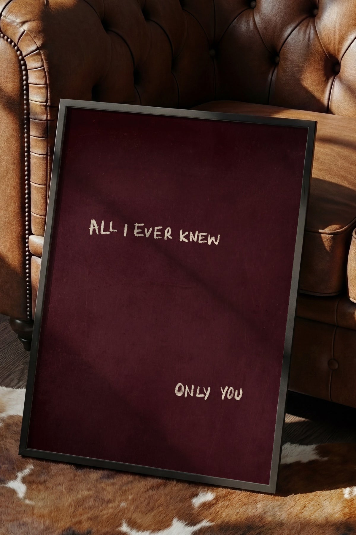 ALL I EVER KNEW ONLY YOU Poster – Siyah Çerçeveli Tablo