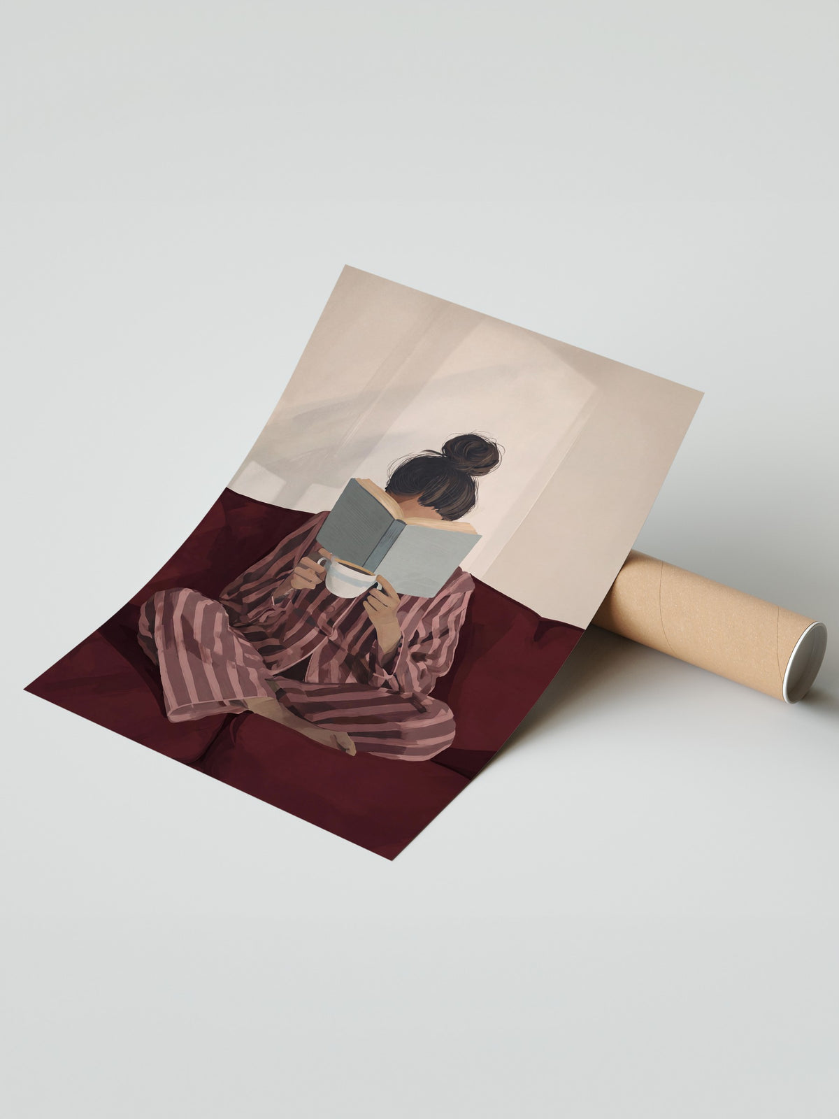 Kitap Okuyan Kız Çerçevesiz Poster